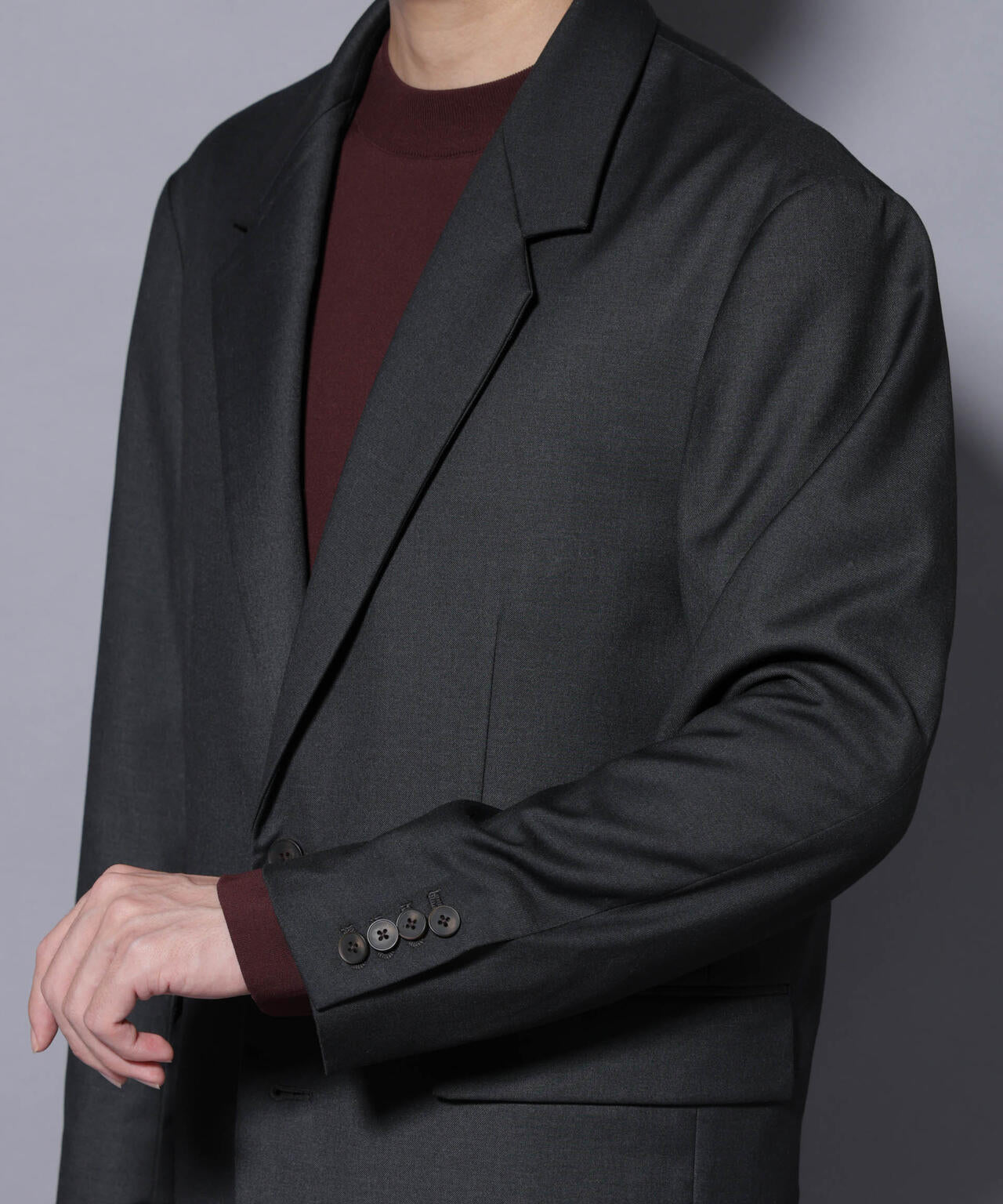 DELEGANTEエアリーサキソニー グリッターストライプテーラードジャケット(セットアップ可)