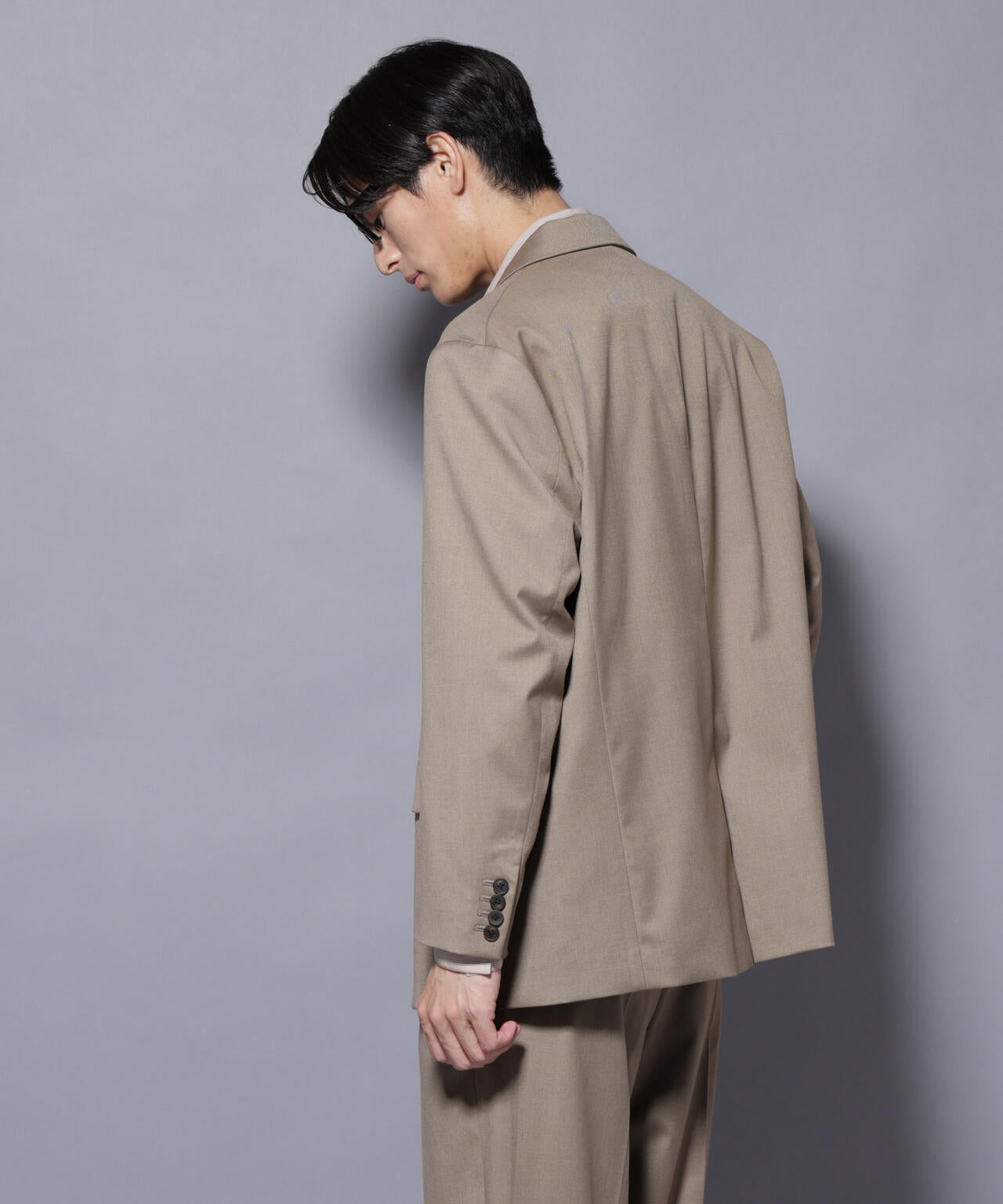 DELEGANTEエアリーサキソニー グリッターストライプテーラードジャケット(セットアップ可)