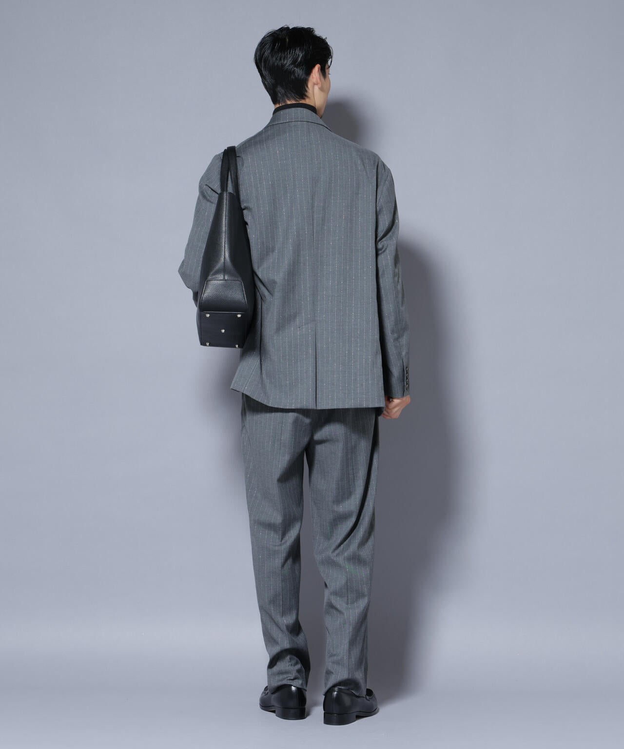 DELEGANTEエアリーサキソニー グリッターストライプテーラードジャケット(セットアップ可)