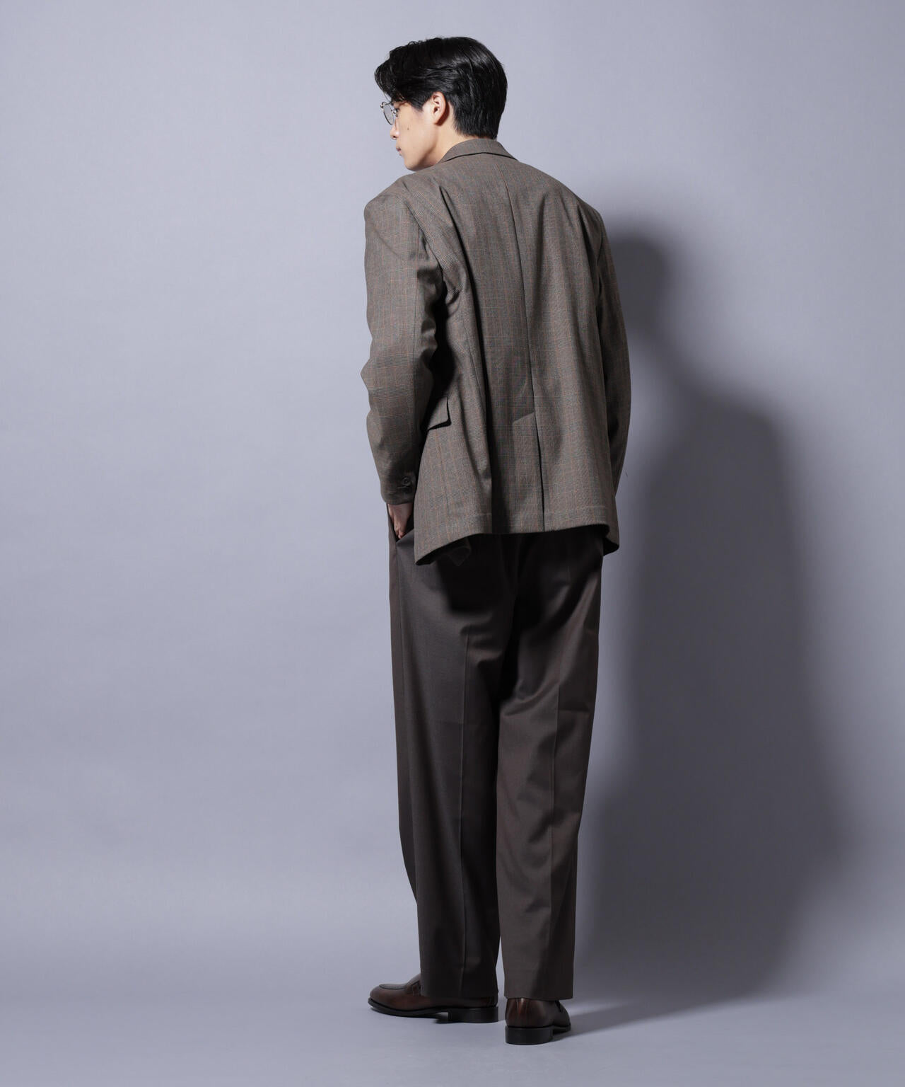 DELEGANTE グレンチェックW-Brethted ジャケット（セットアップ可）