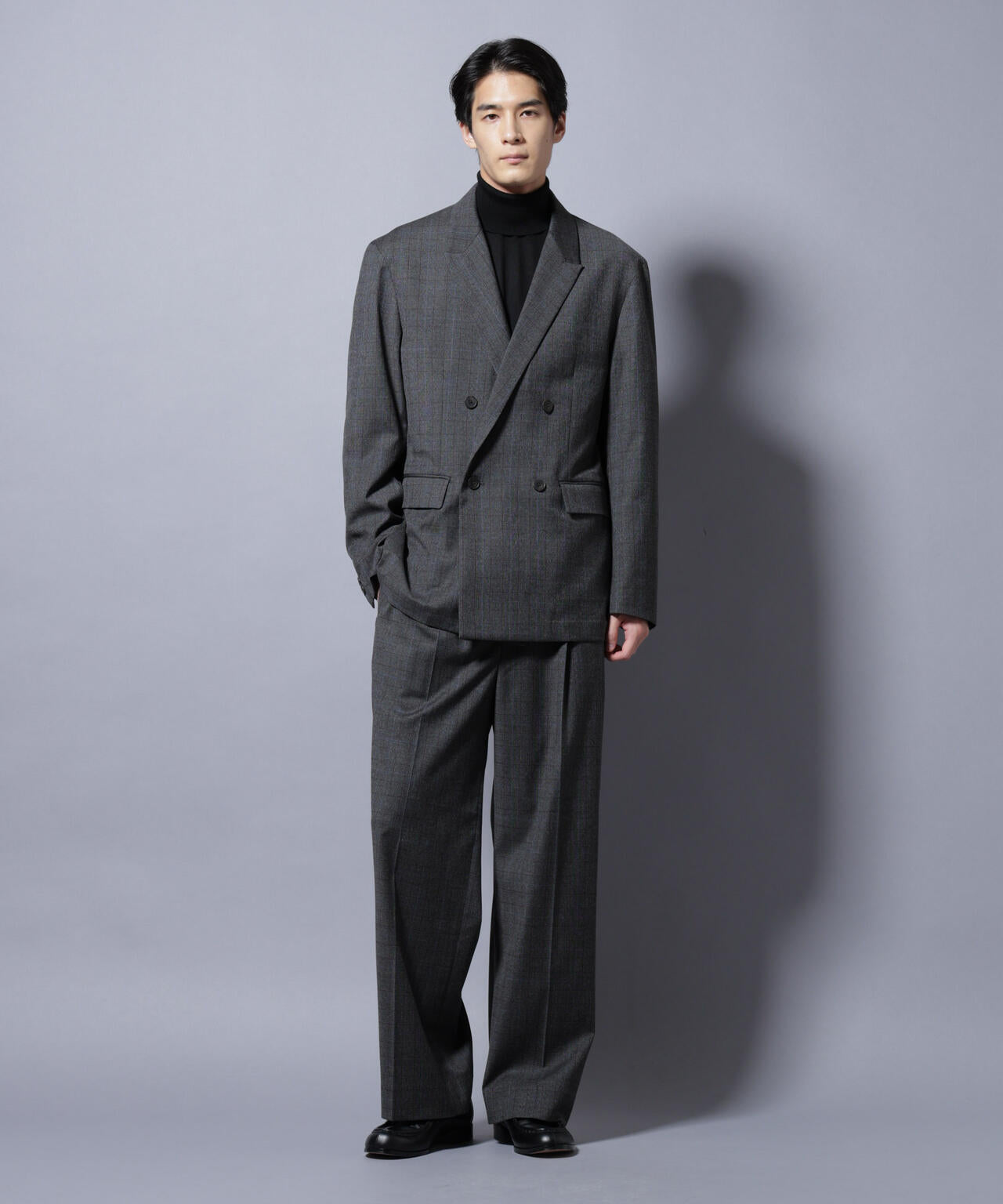 DELEGANTE グレンチェックW-Brethted ジャケット(セットアップ可 DELEGANTE グレンチェックW-Brethted ジャケット(セットアップ可