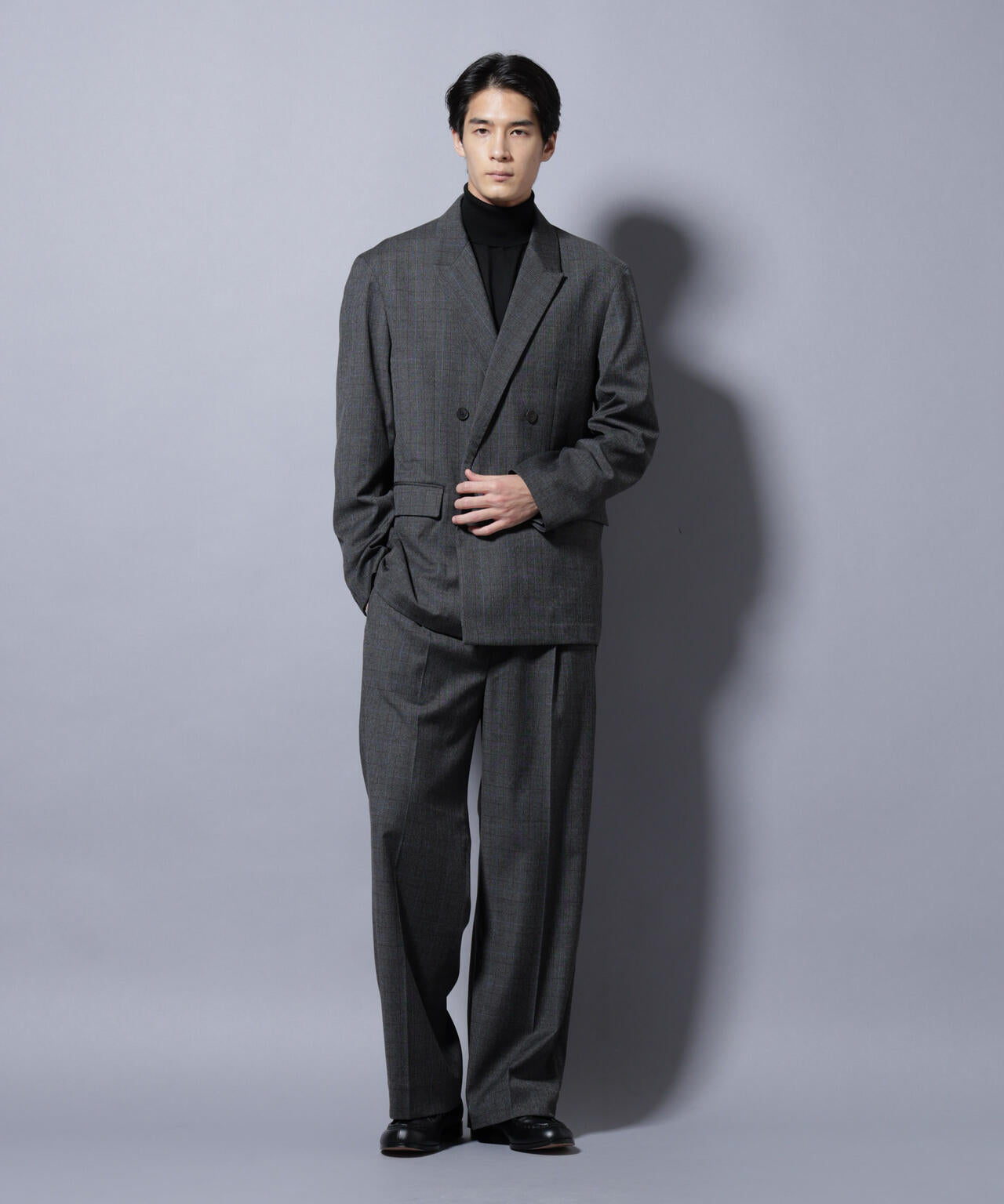 DELEGANTE グレンチェックW-Brethted ジャケット（セットアップ可）