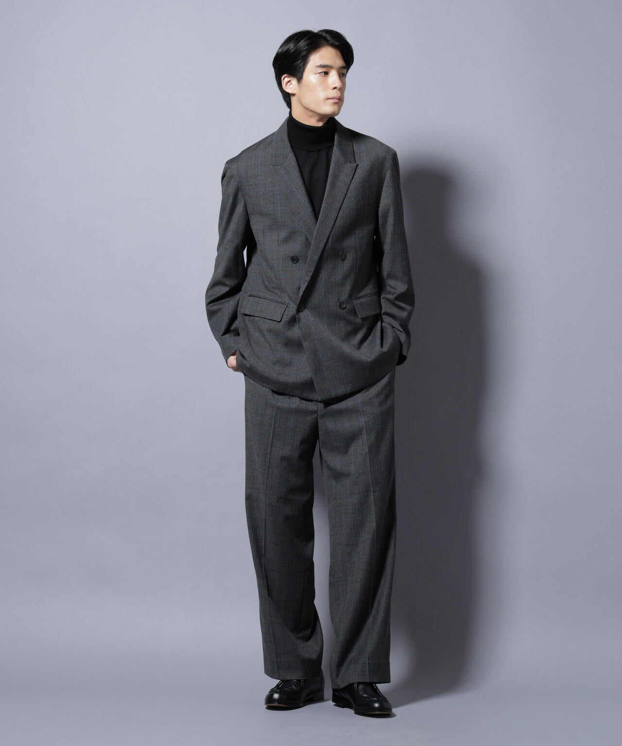 DELEGANTE グレンチェックW-Brethted ジャケット（セットアップ可）