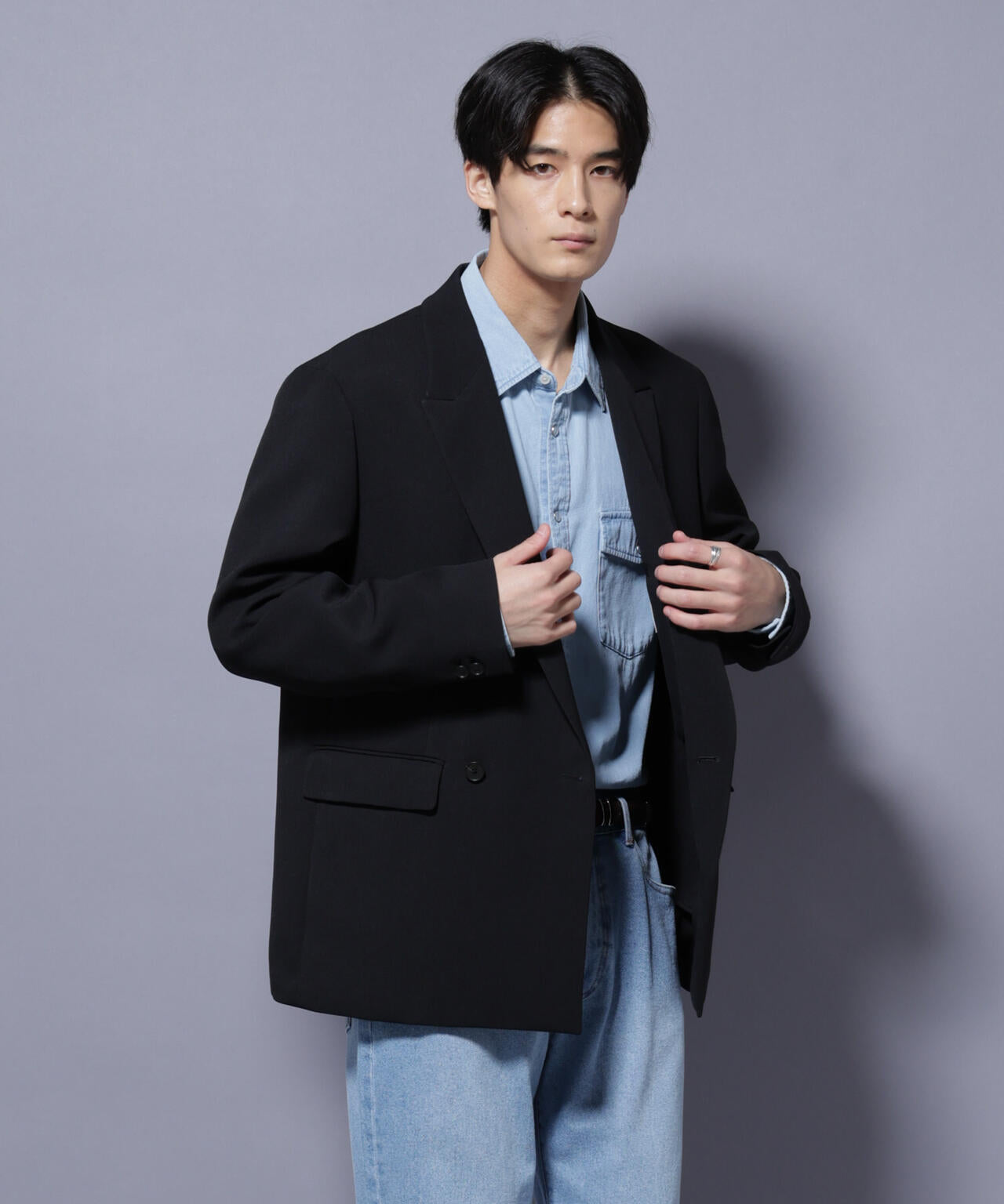 Reflax(R) ダブルクロスウェザーダブルブレストジャケット(セットアップ可)