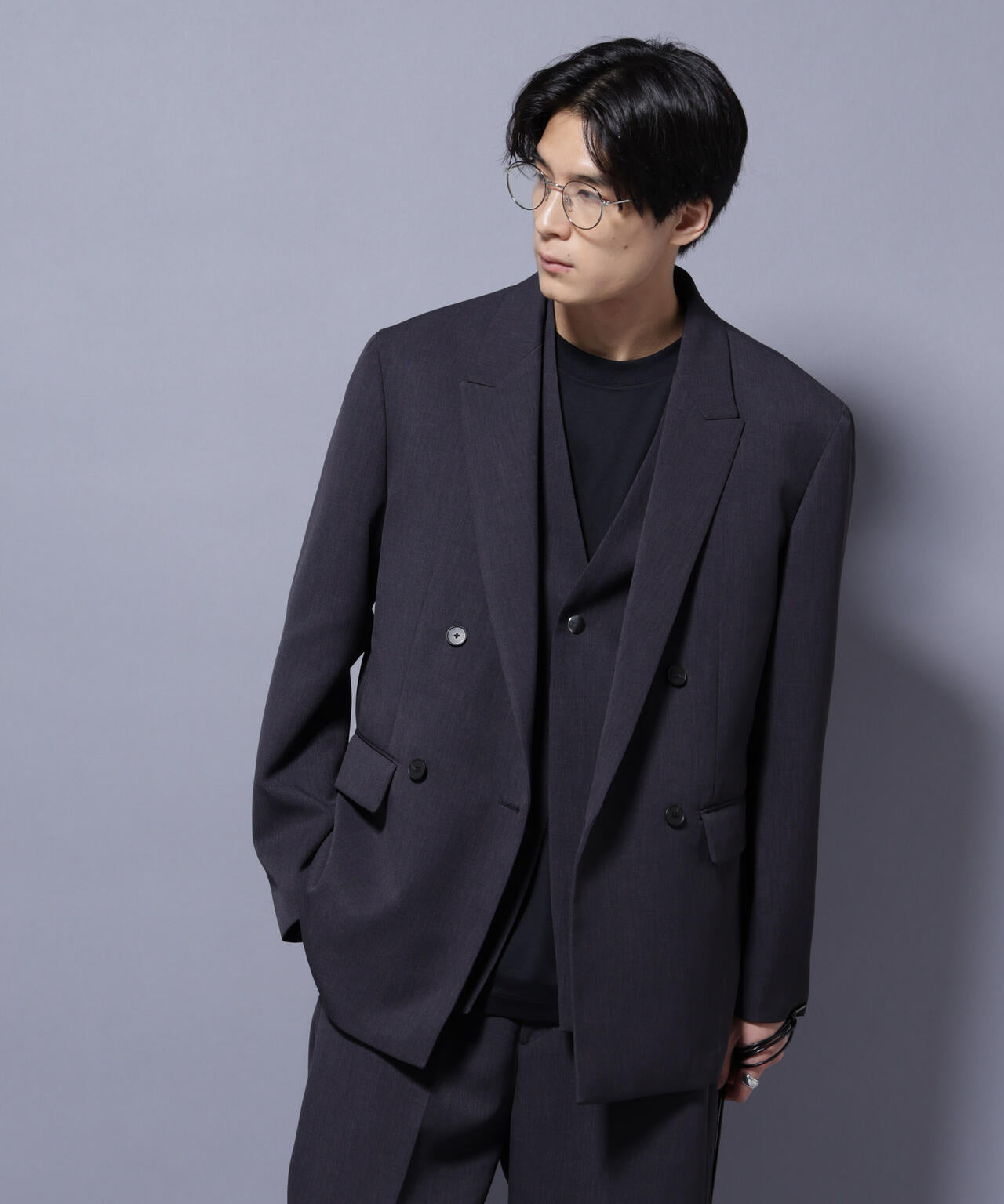 Reflax(R) ダブルクロスウェザーダブルブレストジャケット(セットアップ可)