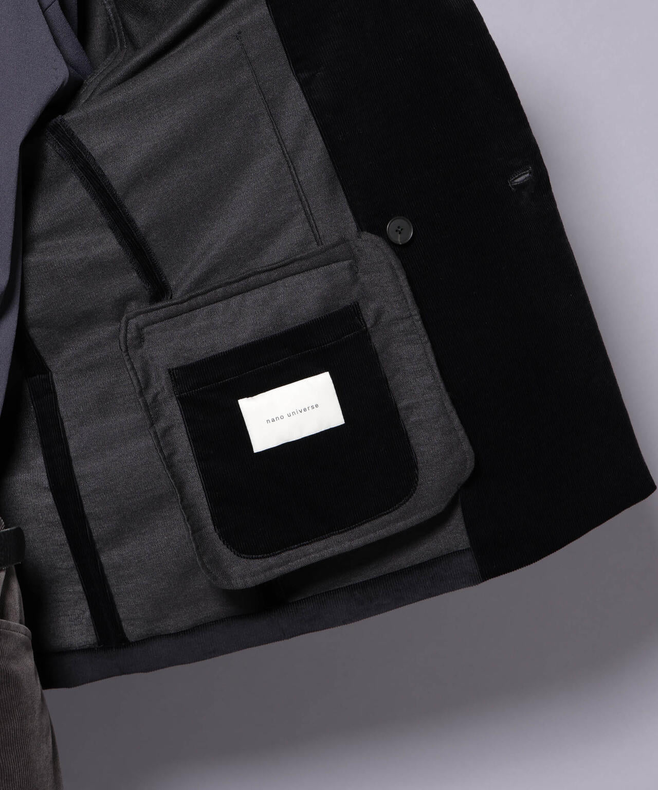 Fano Studios ノーカラーコーデュロイダブルブレストジャケット ダブル ブレスト ジャケット