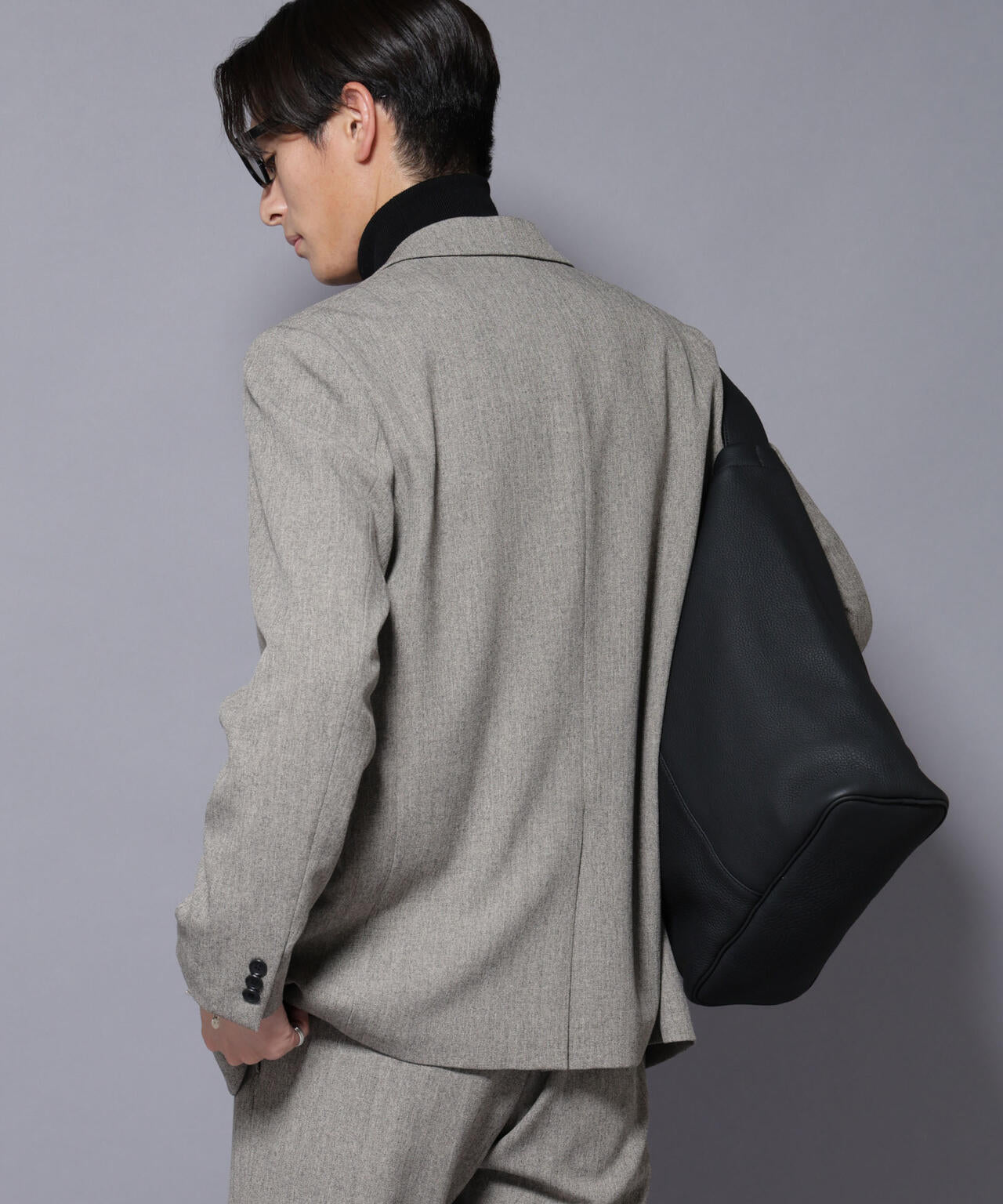 N JACKET BASIC｣ 洗えるMIXツイードストレッチジャケット(セットアップ