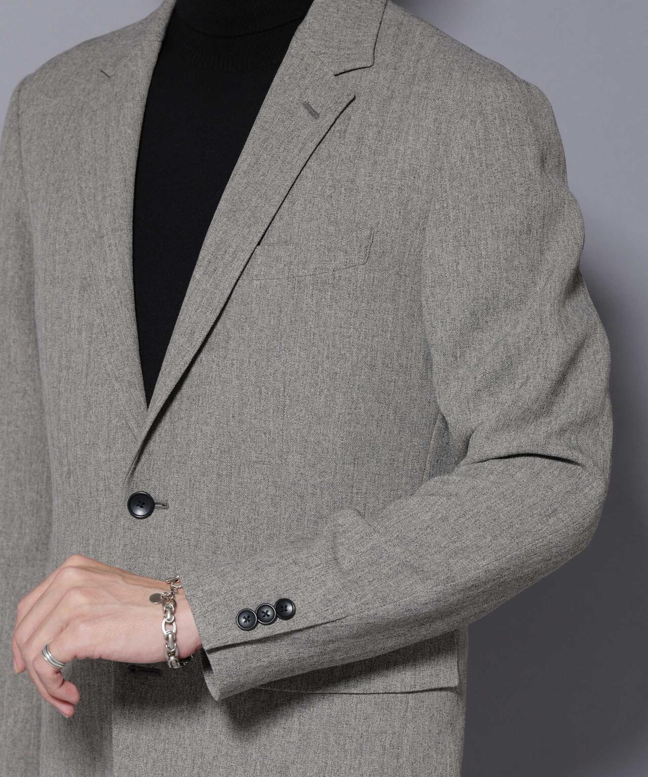 N JACKET BASIC｣ 洗えるMIXツイードストレッチジャケット(セットアップ