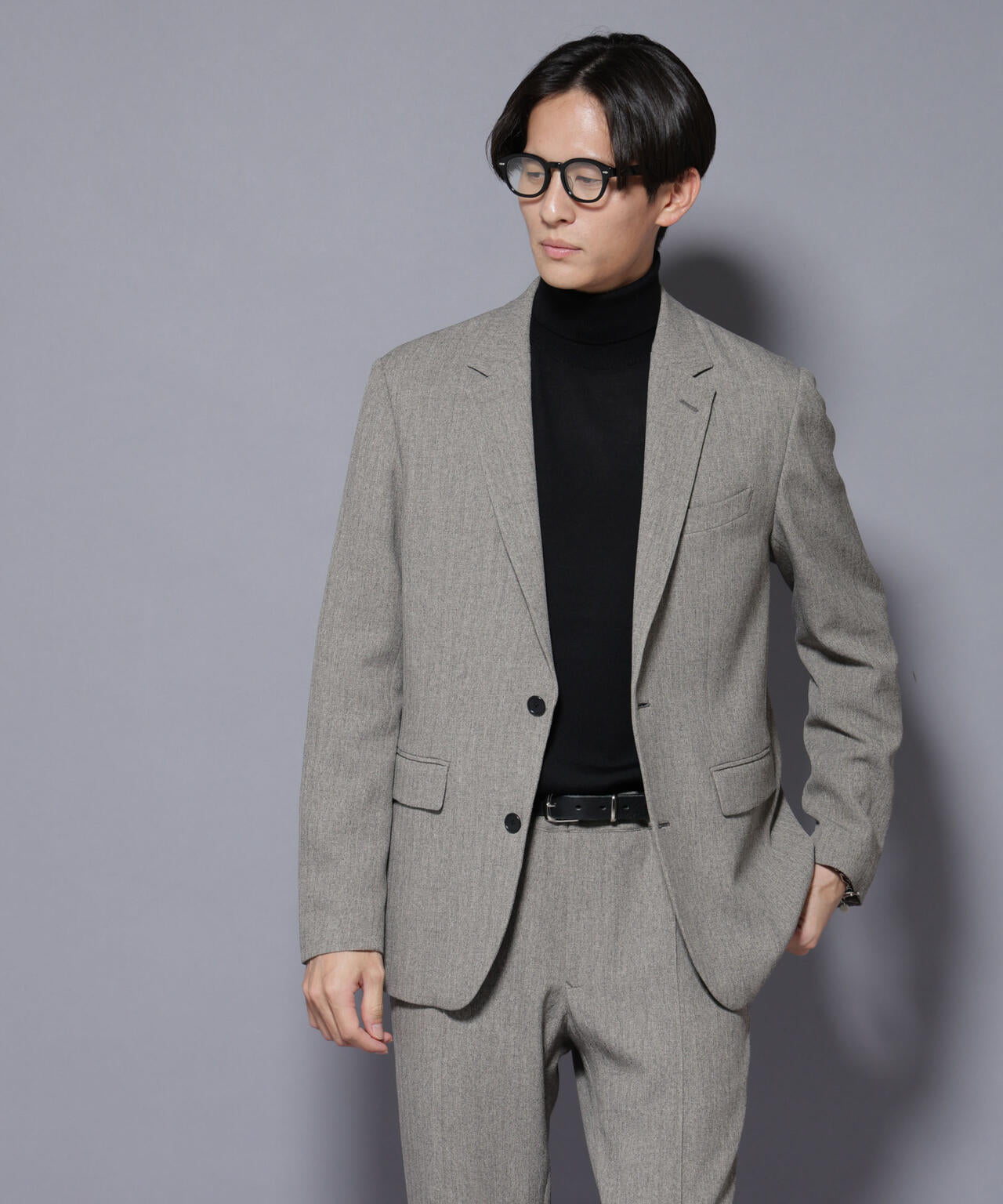 ｢N JACKET BASIC｣ 洗えるMIXツイードストレッチジャケット(セットアップ可)