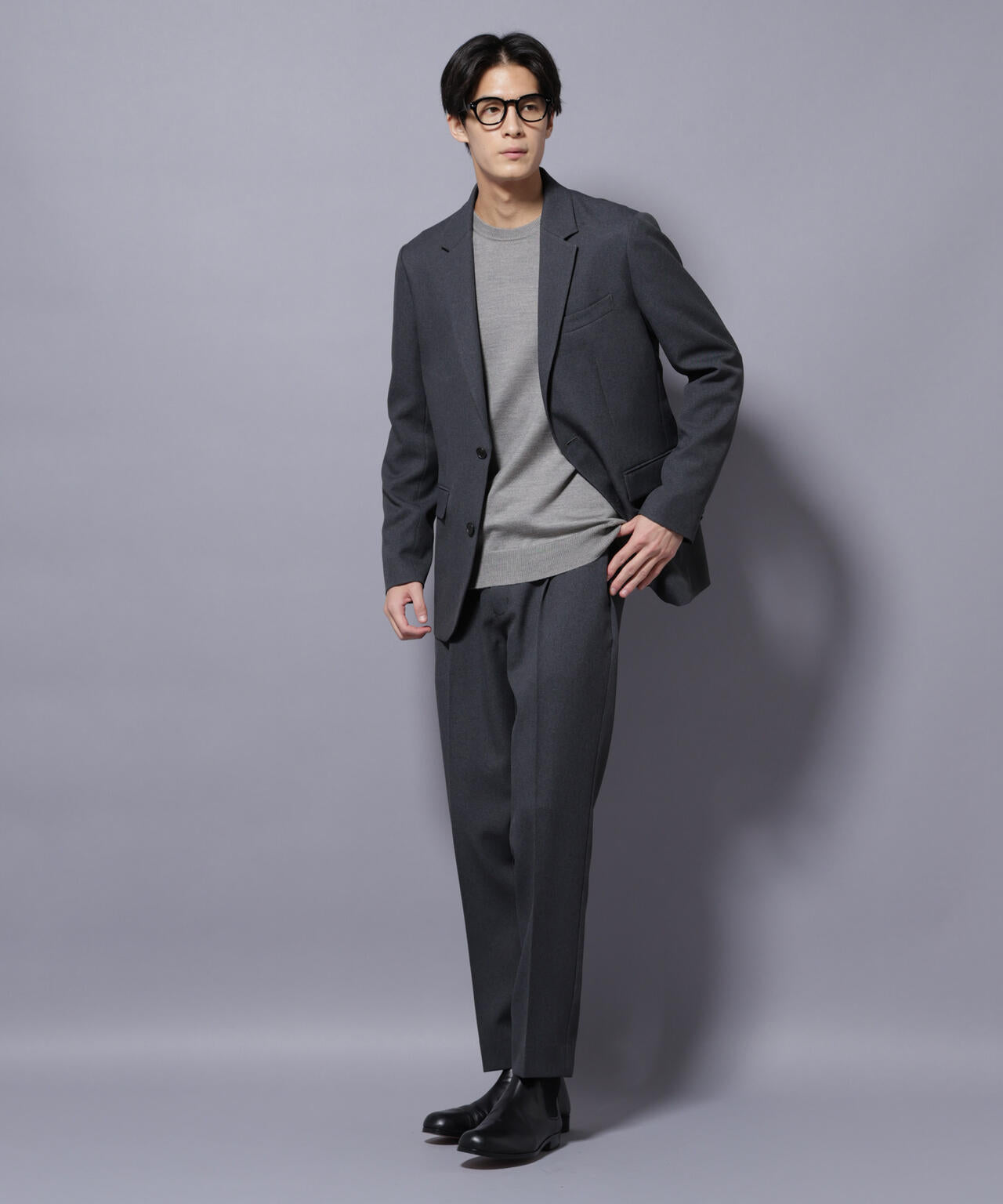 人気✨ダメリーノ　ナノユニバース　スーツ　セットアップ　グレー　M 大人気セットアップ】「Damerino」LANATEC(R) メランジツイル