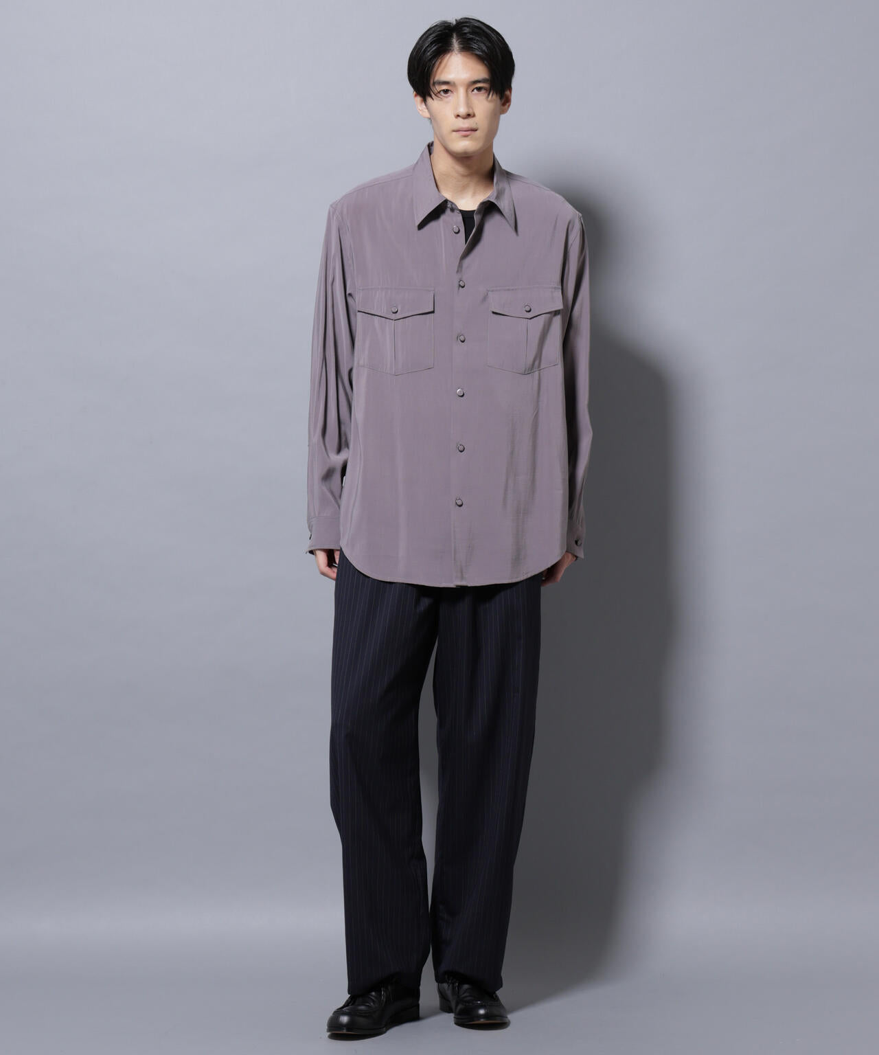 ヴィンテージライクレーヨンフィブリルシャツ