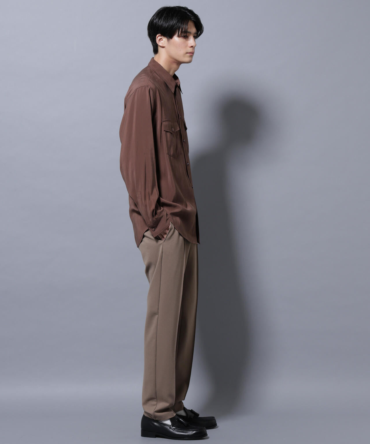 ヴィンテージライクレーヨンフィブリルシャツ