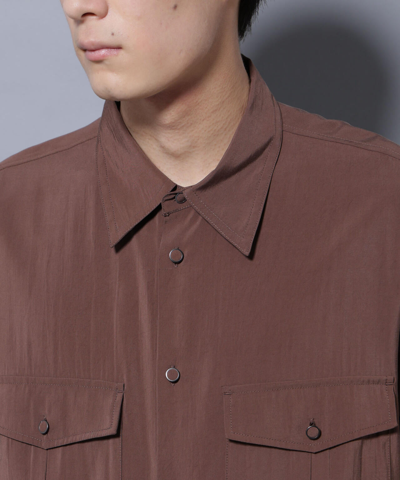 ヴィンテージライクレーヨンフィブリルシャツ