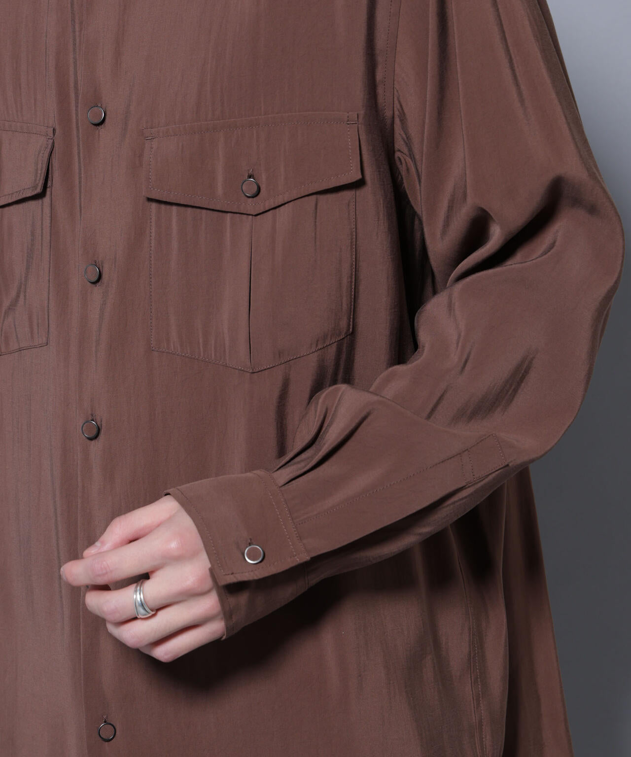 ヴィンテージライクレーヨンフィブリルシャツ