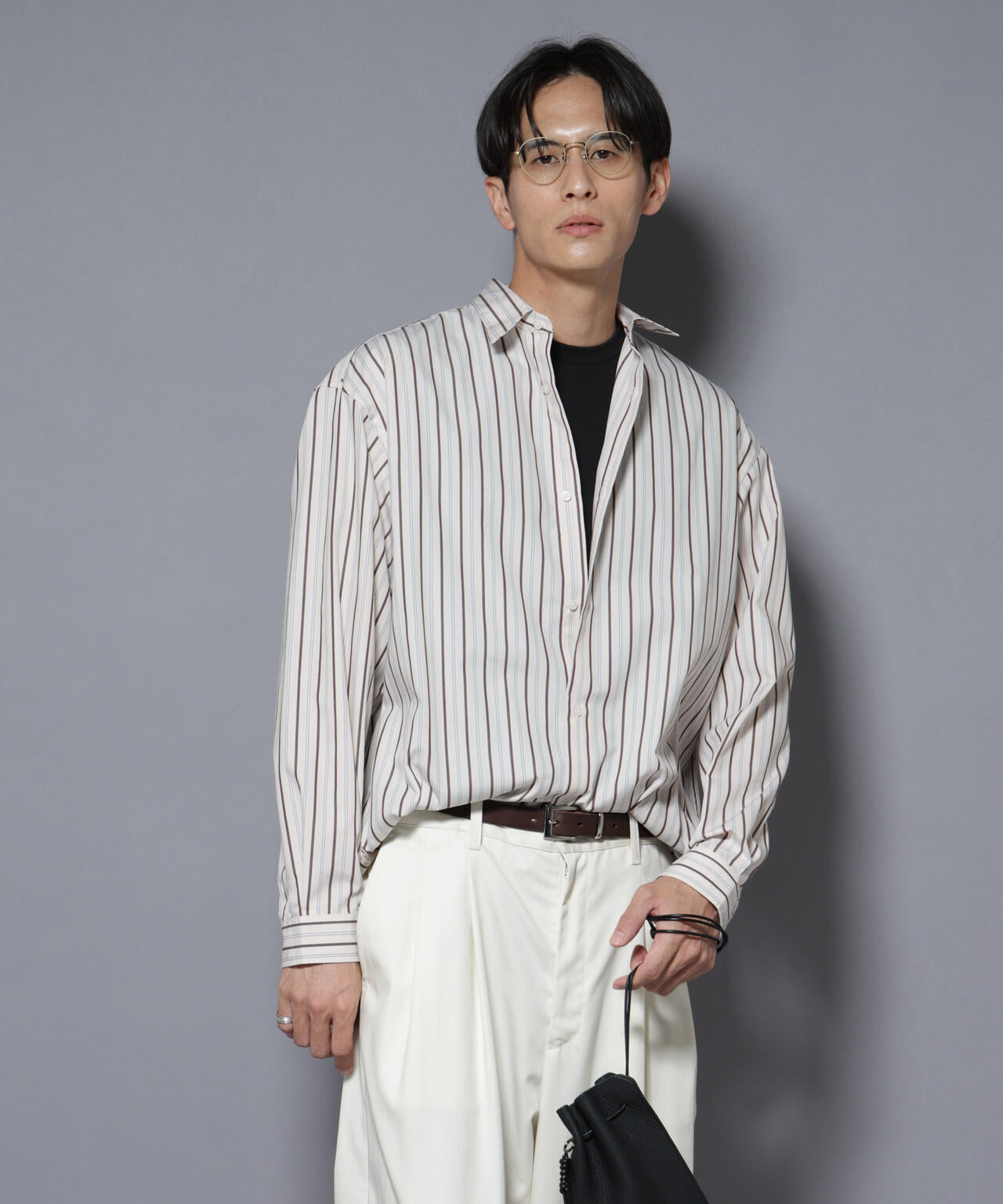 MARNO ホワイトストライプ長袖シャツ MARNO ホワイトストライプ長袖シャツ ホワイトストライプ長袖