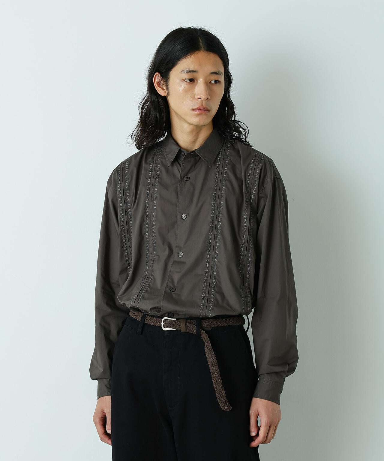 HOTEL LACE」デザインステッチロングスリーブシャツ | NANO universe