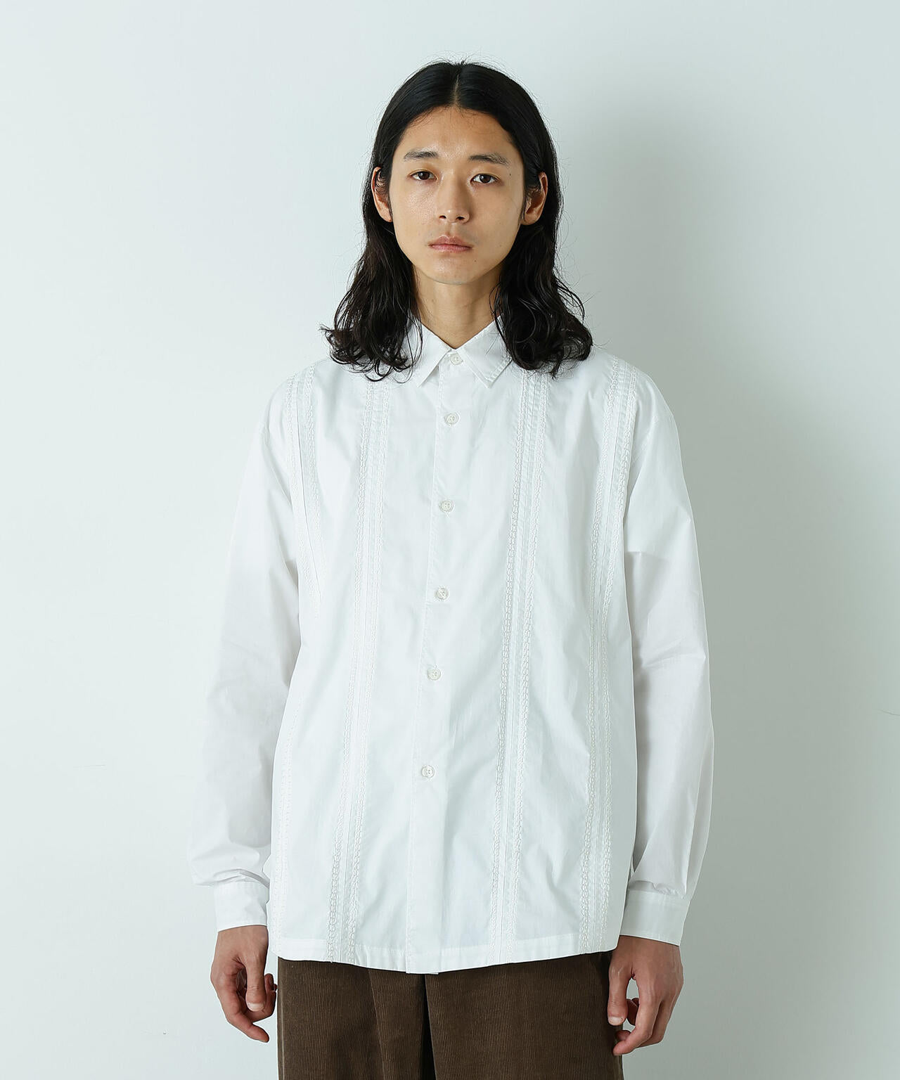 「HOTEL LACE」デザインステッチロングスリーブシャツ