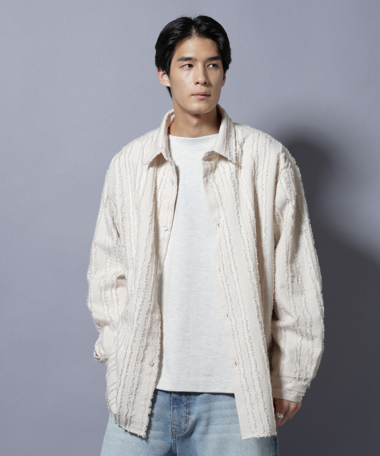 カットレースフリンジシャツ | NANO universe（ナノ・ユニバース