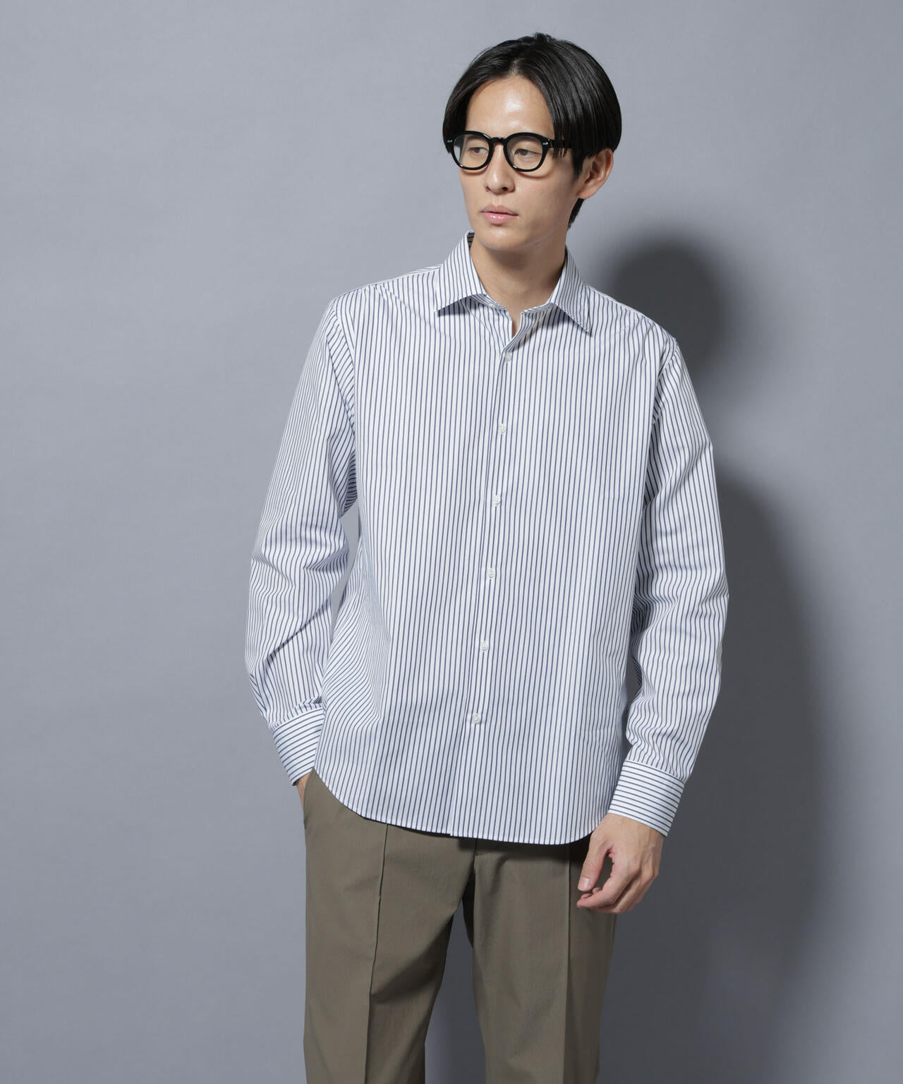 「N shirt」Anti Soaked(R)汗染み防止セミワイドカラーシャツ長袖