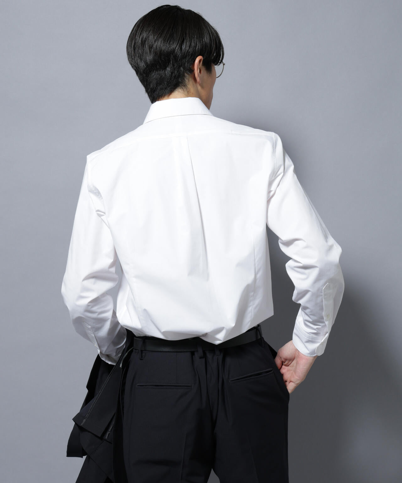 「N shirt」Anti Soaked(R)汗染み防止ホリゾンタルカラーシャツ長袖