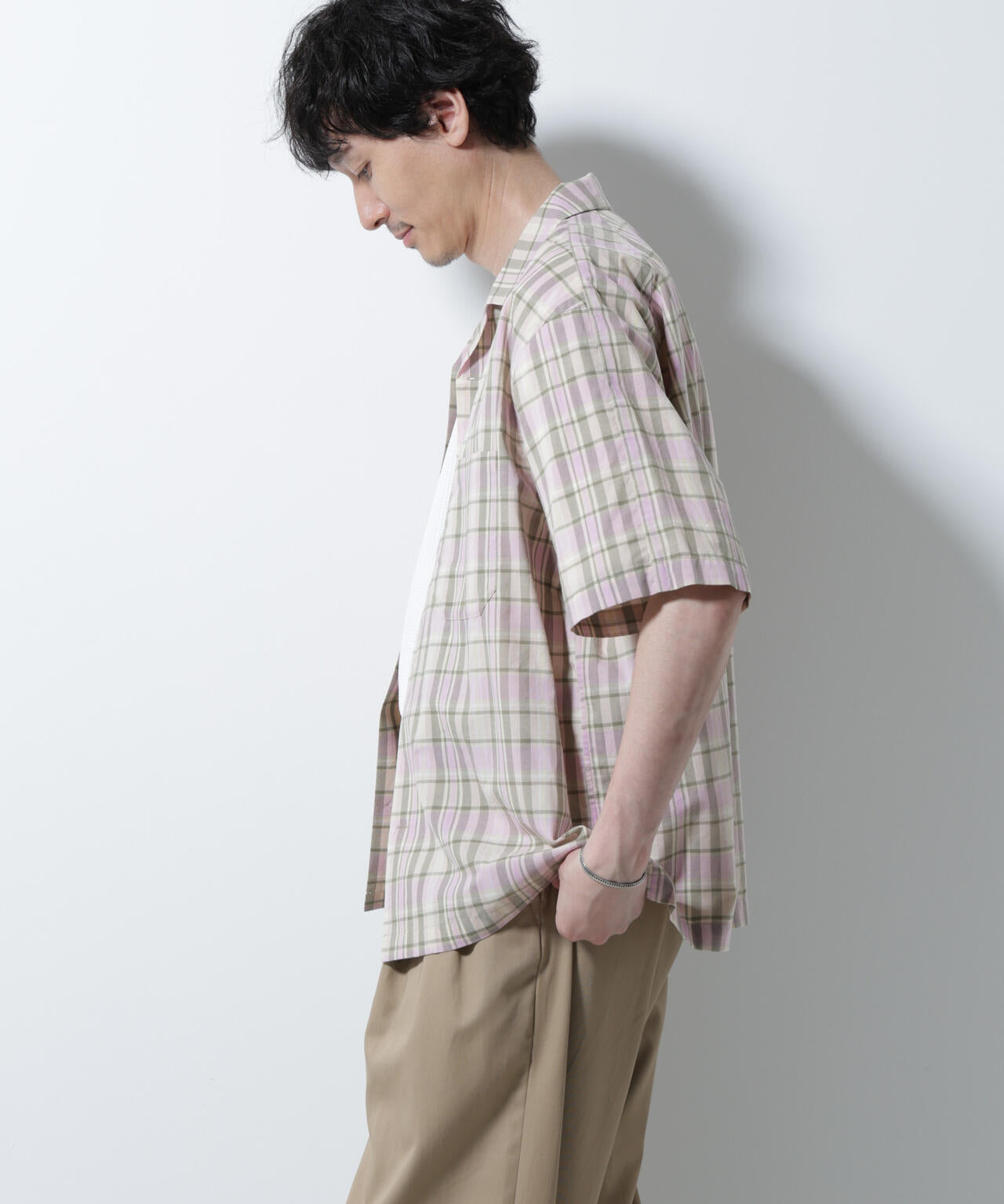 Fabric by INDIA オールドライクマドラスチェックシャツ 半袖