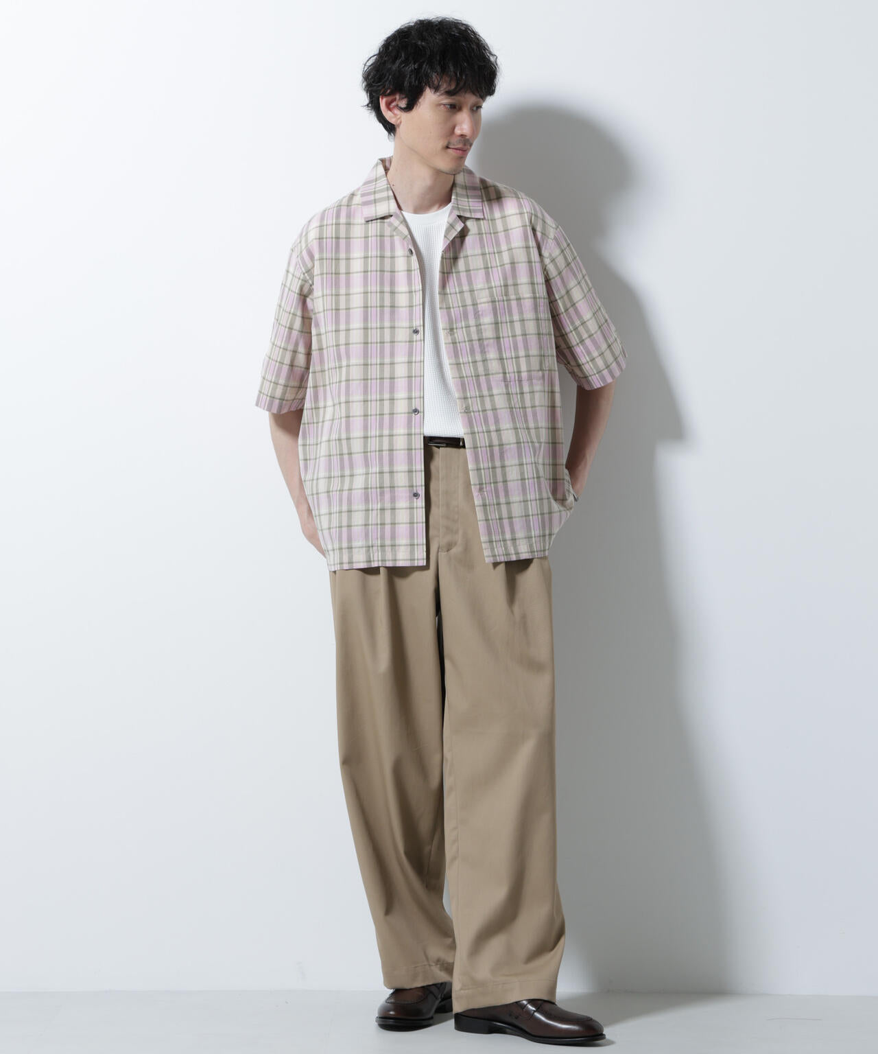 Fabric by INDIA オールドライクマドラスチェックシャツ 半袖