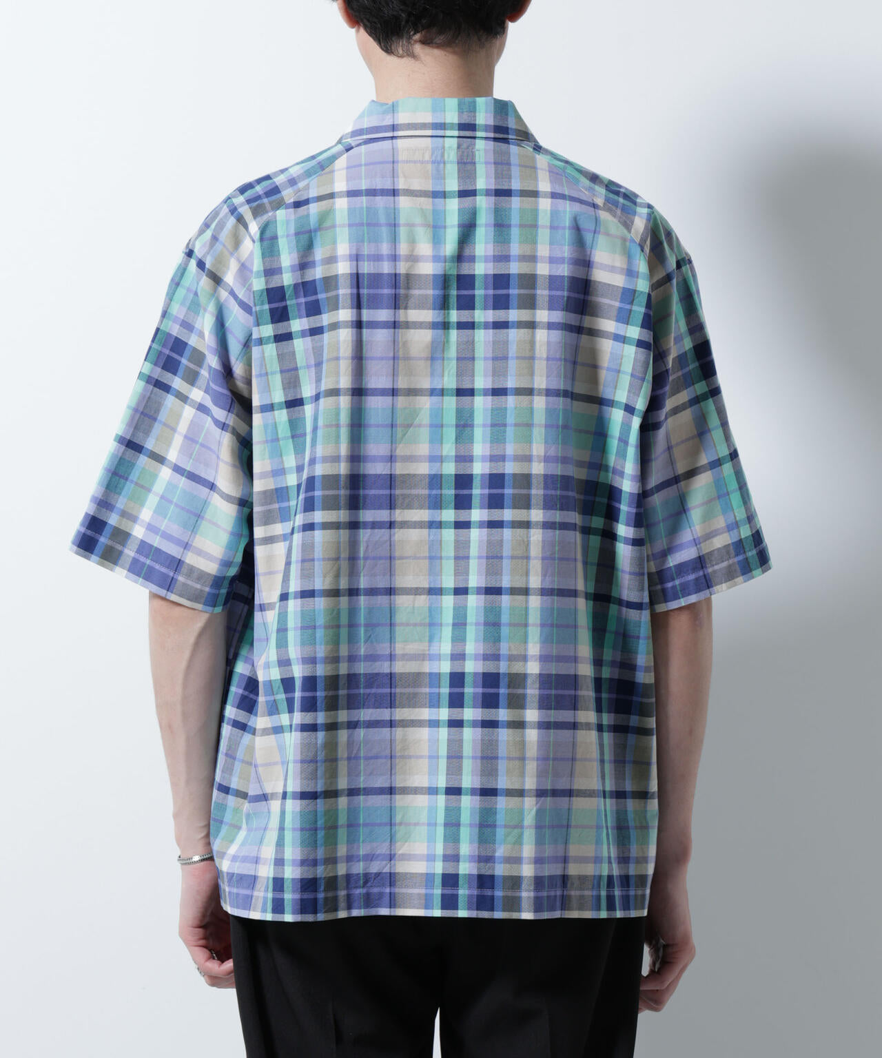 Fabric by INDIA オールドライクマドラスチェックシャツ 半袖