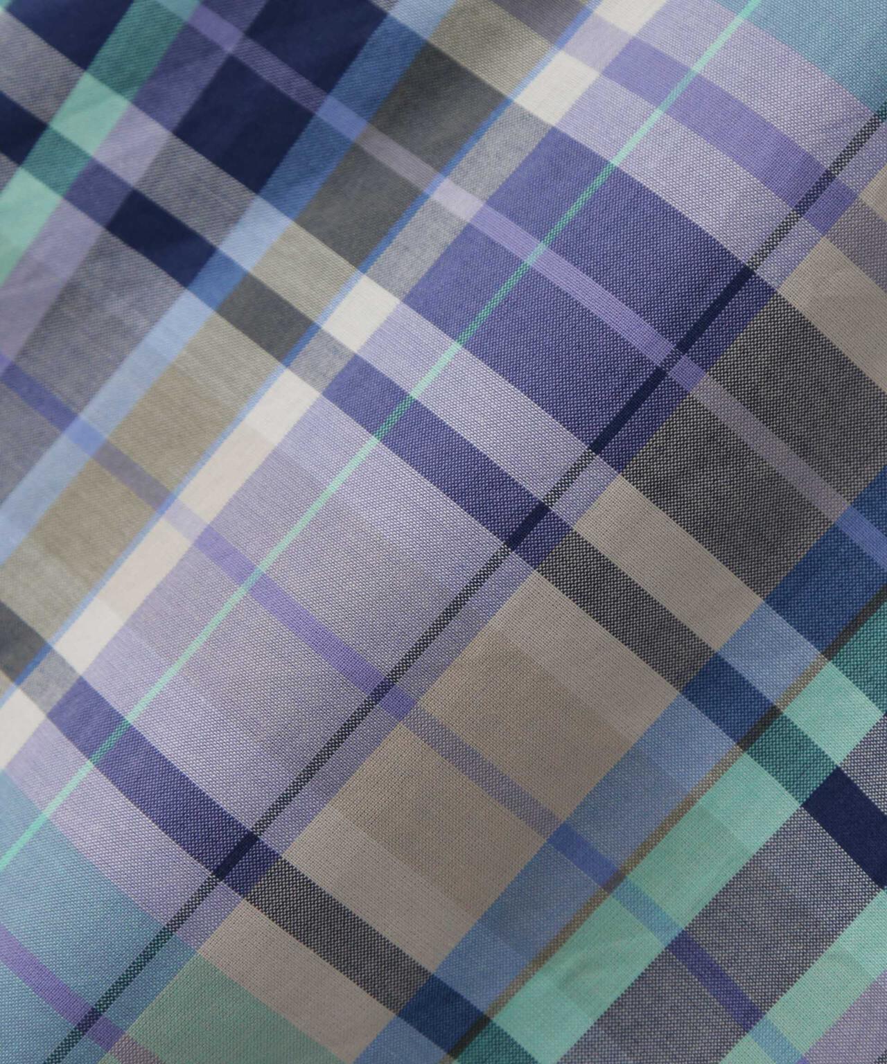 Fabric by INDIA オールドライクマドラスチェックシャツ 半袖