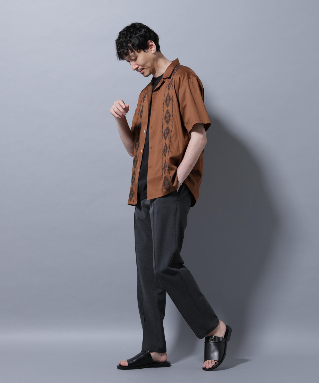 エンブロイダリー オープンカラーシャツ | NANO universe（ナノ