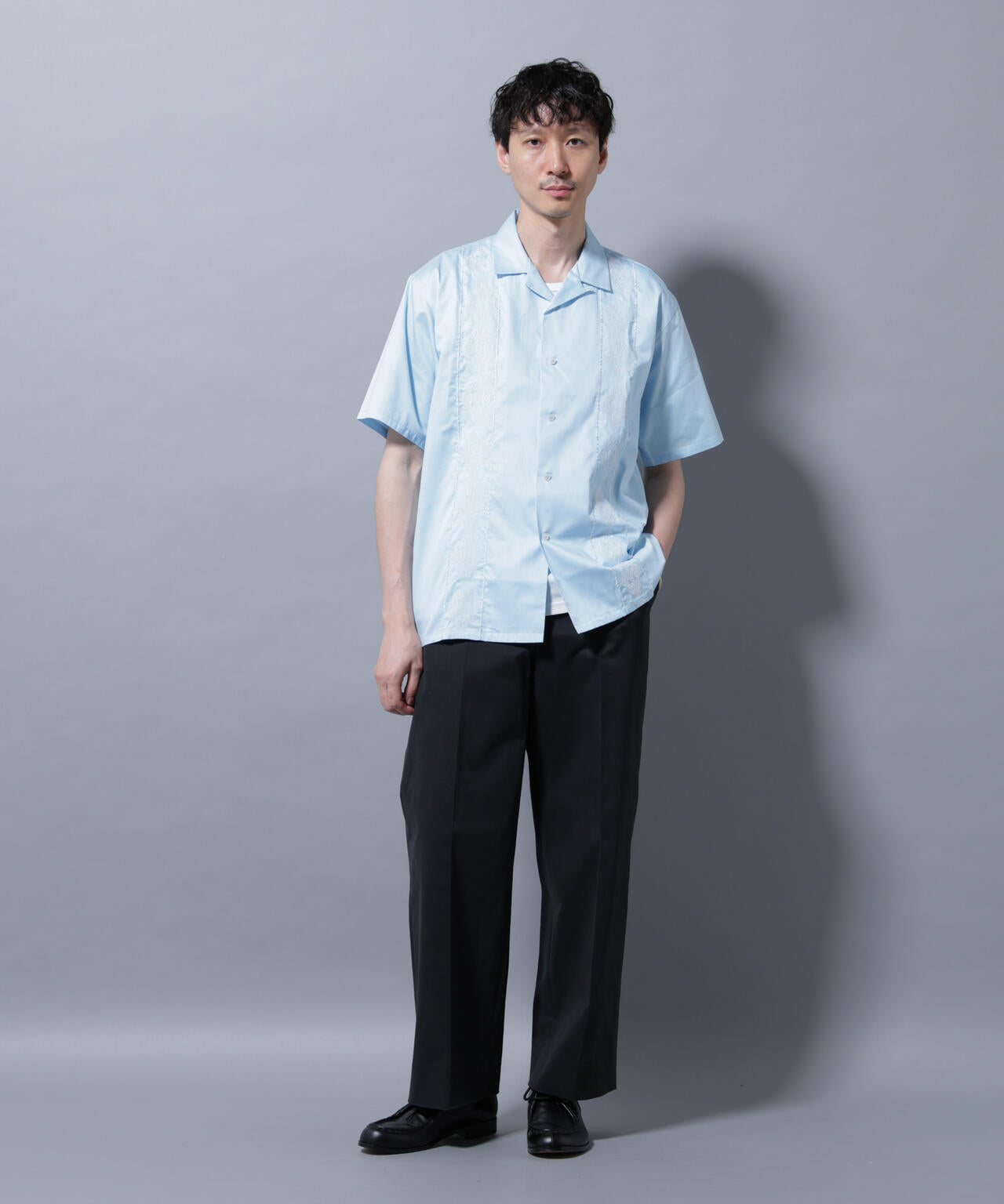 エンブロイダリー オープンカラーシャツ