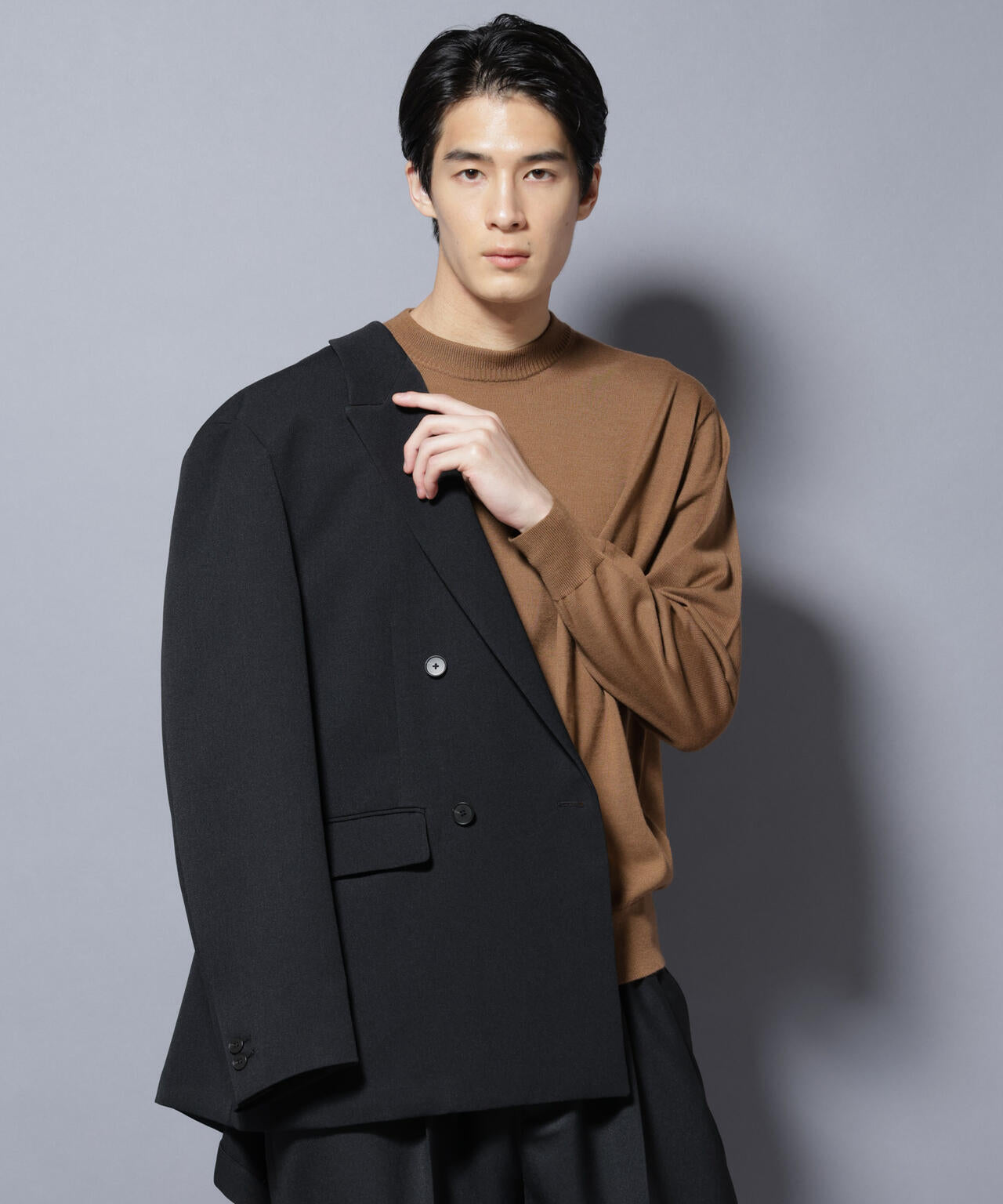 「毛玉レスニット」ファインゲージクルーネック