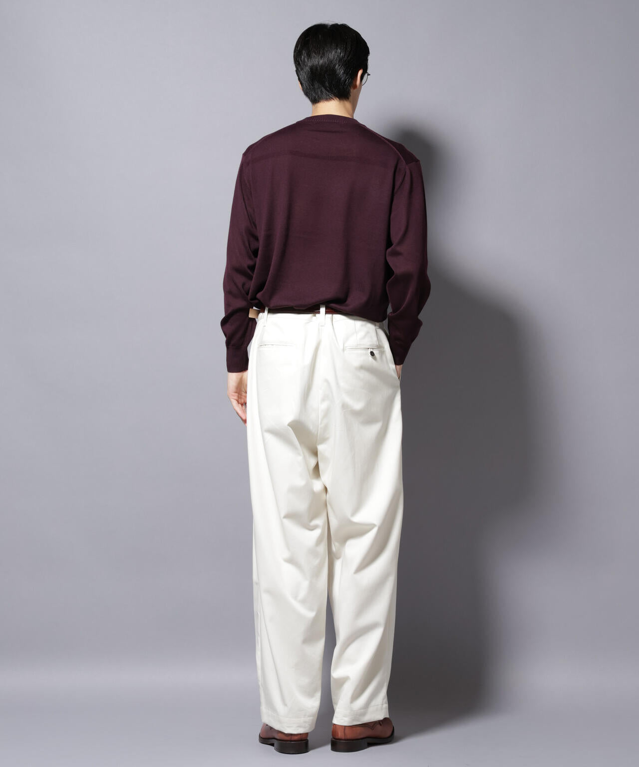 「毛玉レスニット」ファインゲージクルーネック