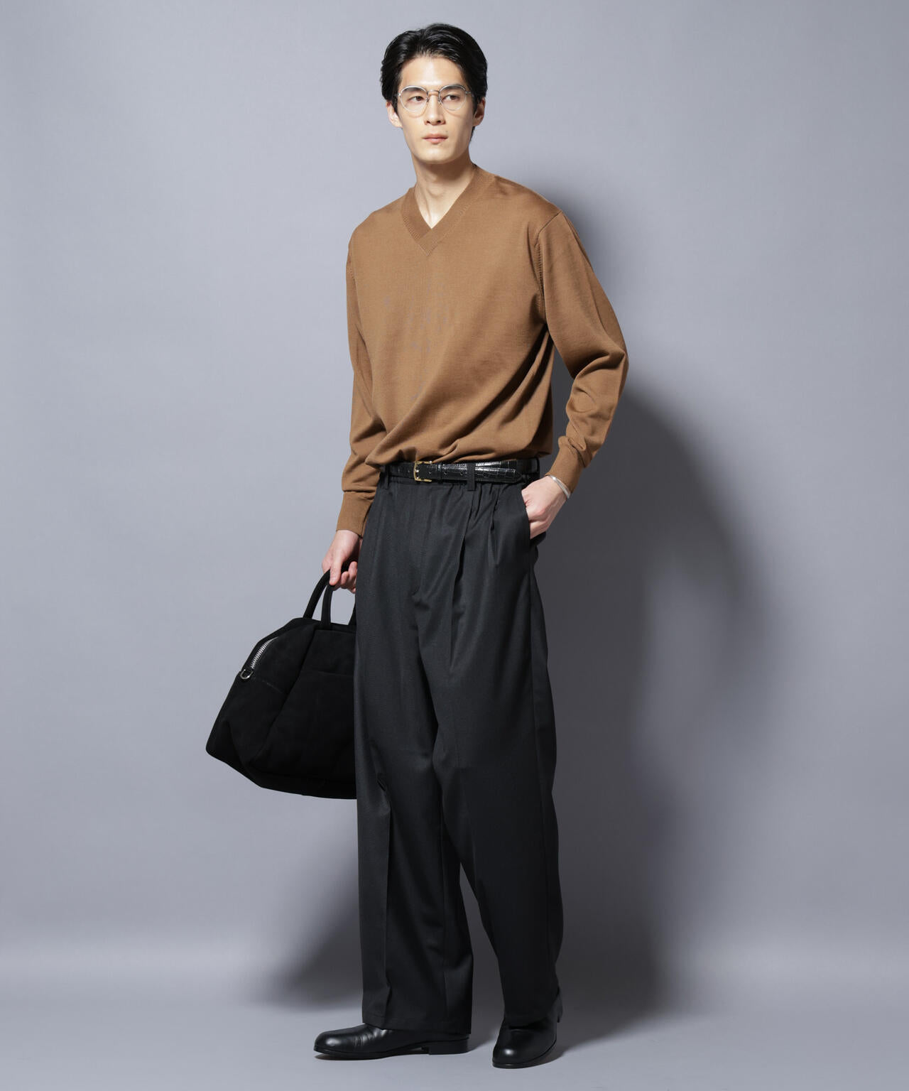 毛玉レスニット」ファインゲージVネック | NANO universe（ナノ