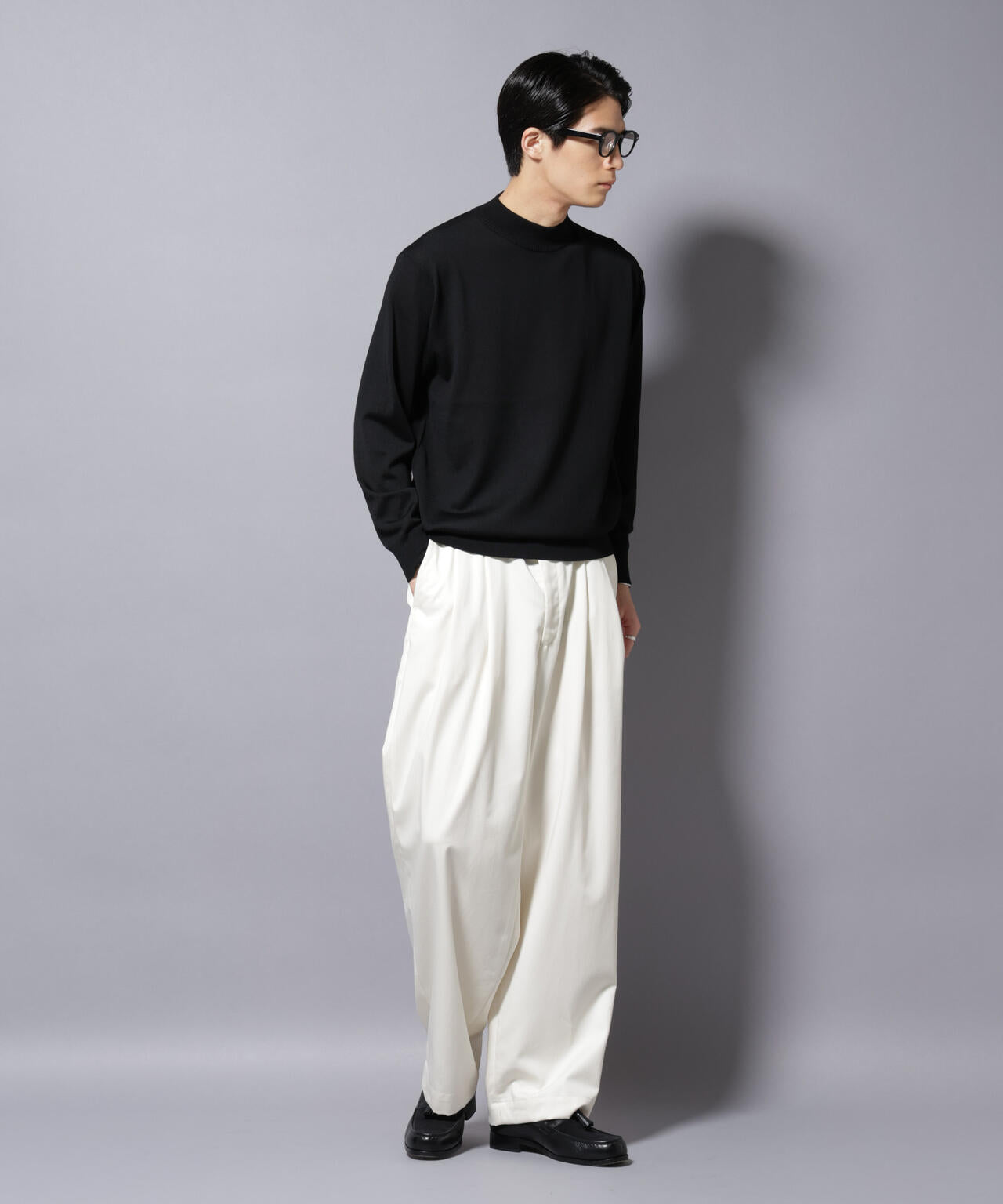 毛玉レスニット」ファインゲージモックネック | NANO universe（ナノ