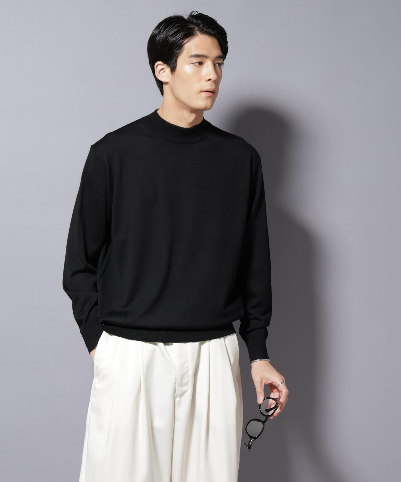 毛玉レスニット」ファインゲージモックネック | NANO universe（ナノ