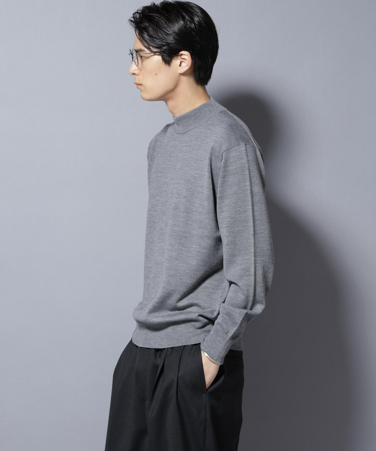 毛玉レスニット」ファインゲージモックネック | NANO universe（ナノ