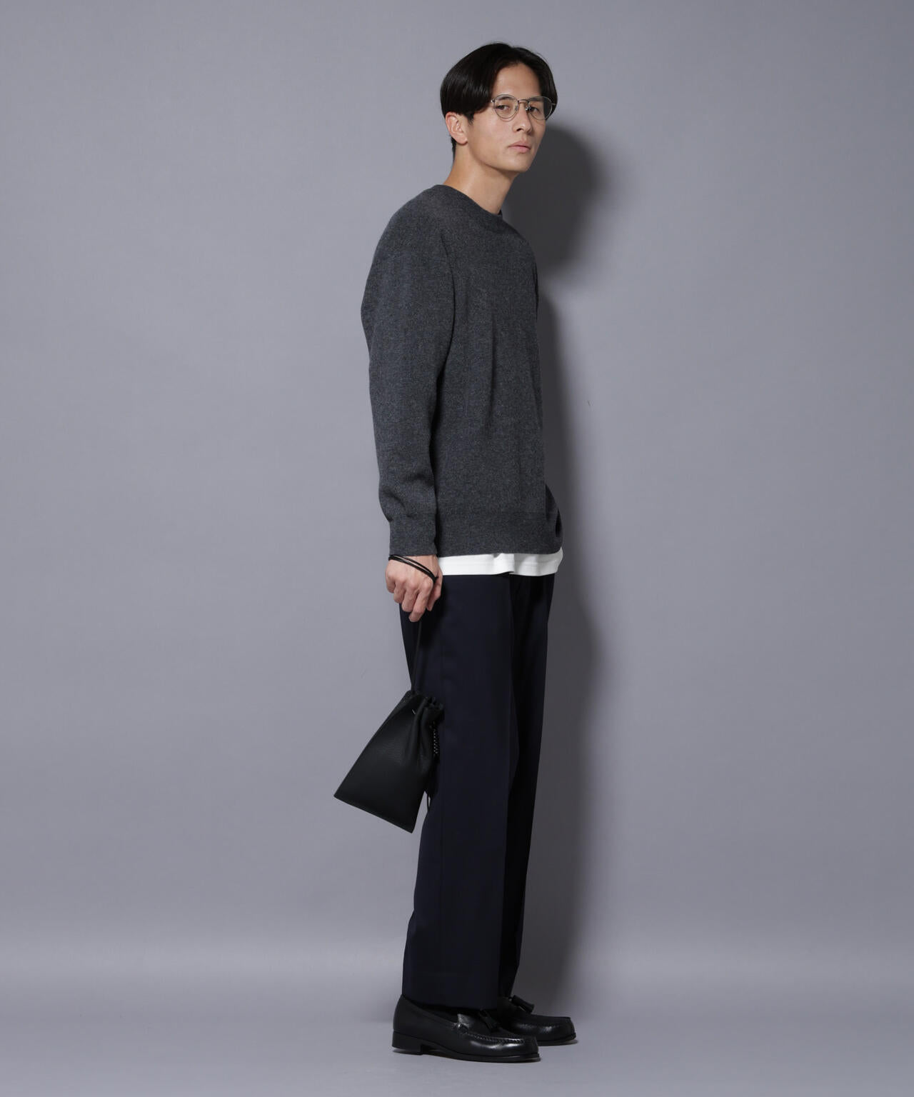 ウールカシミヤクルーネックプルオーバー