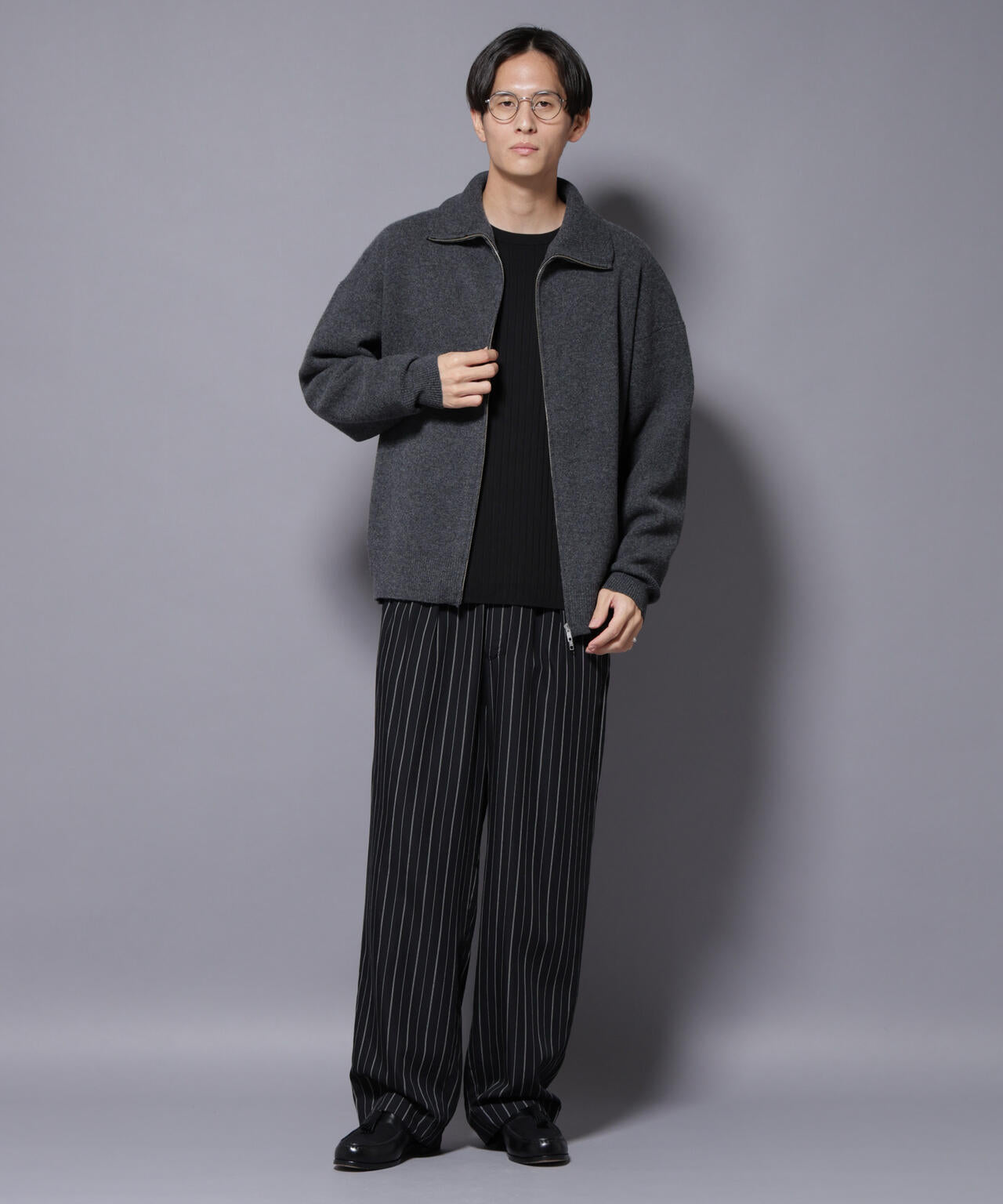 ウールカシミヤドライバーズニット