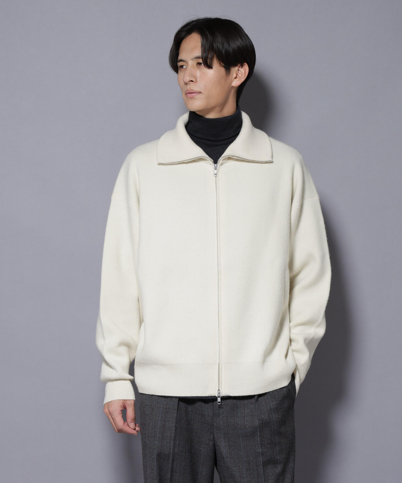 ウールカシミヤドライバーズニット