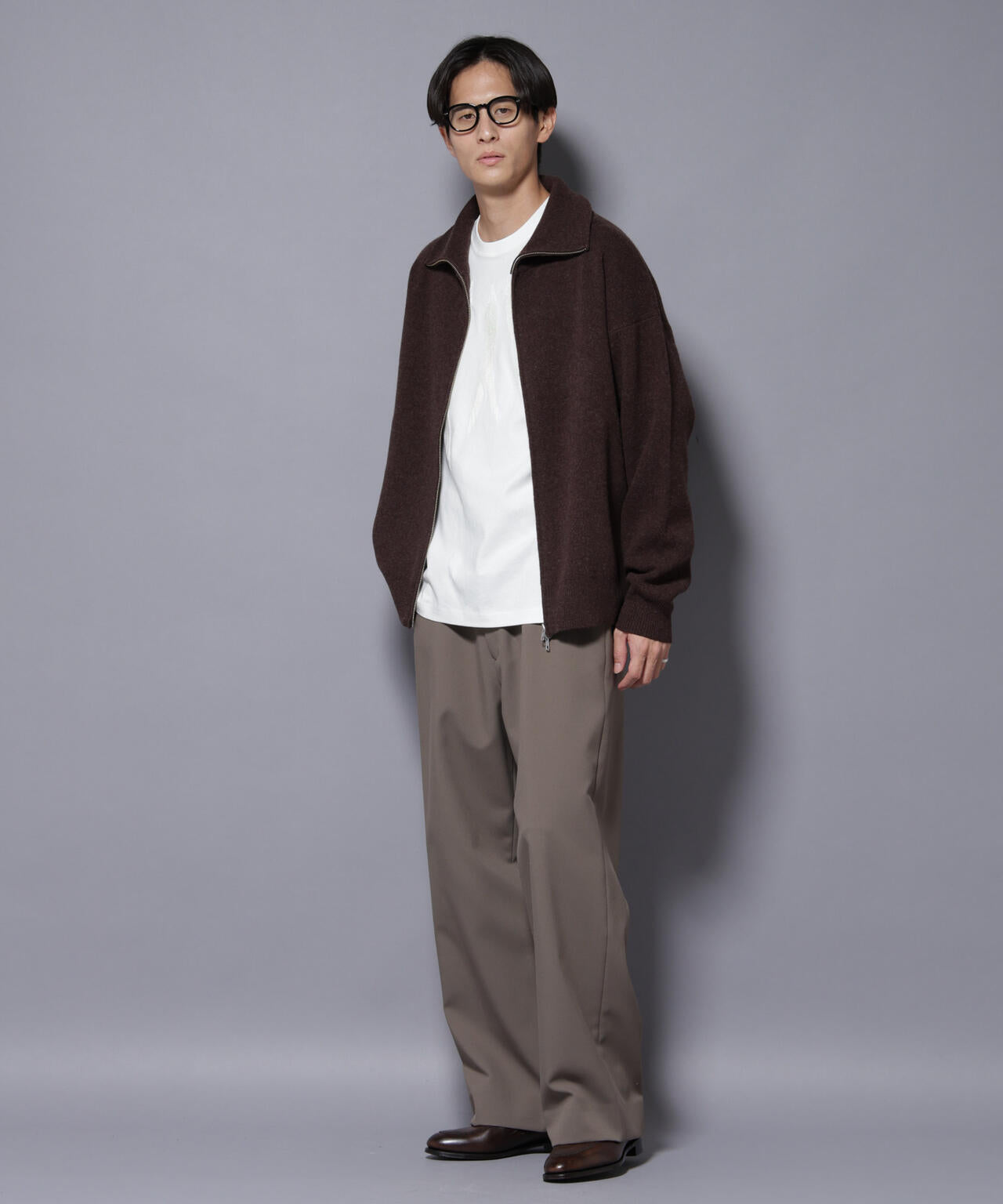 ウールカシミヤドライバーズニット