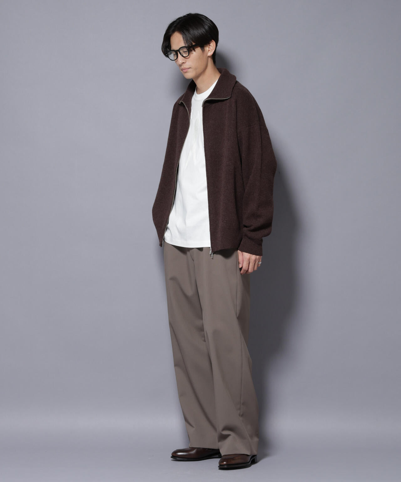 ウールカシミヤドライバーズニット