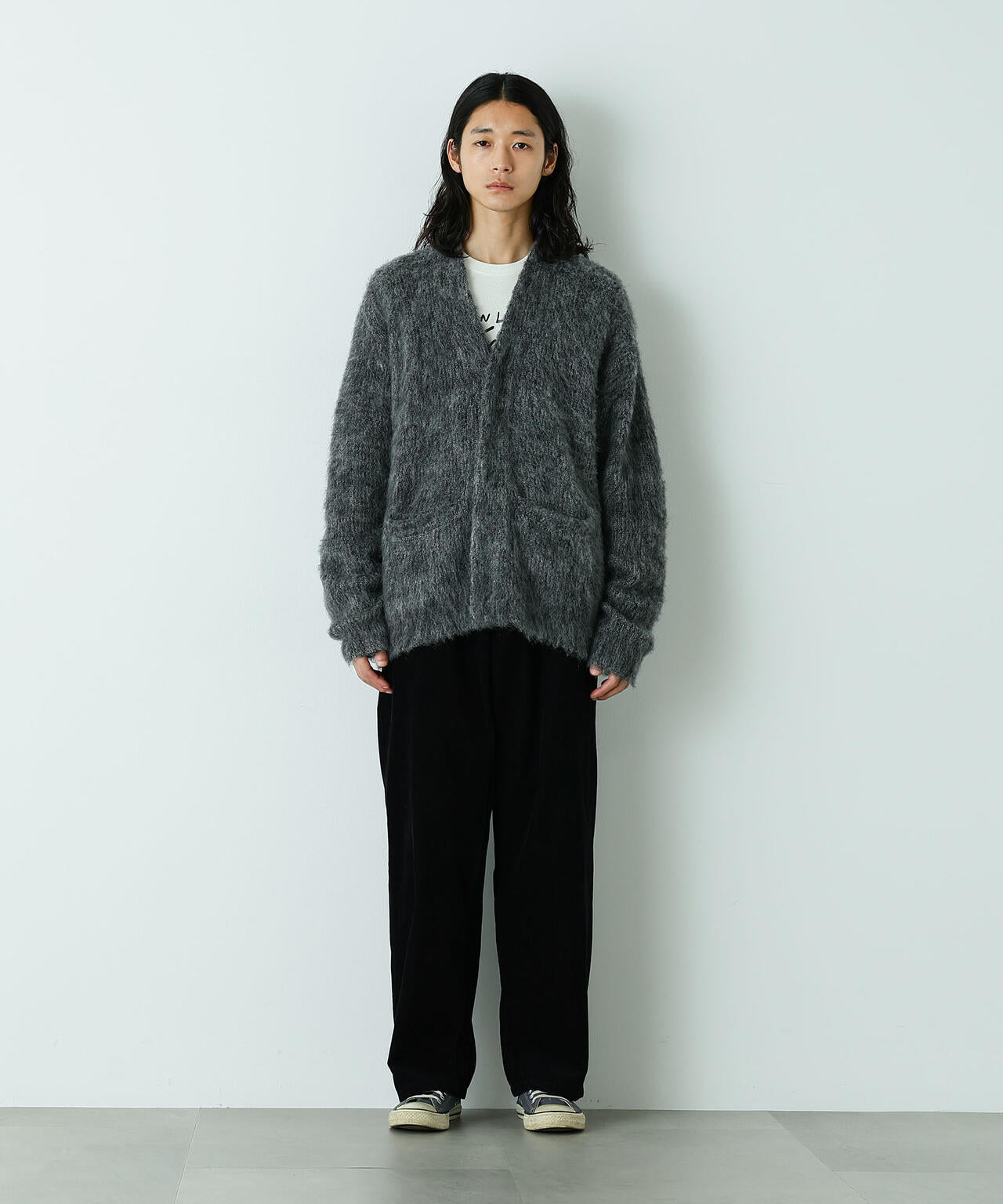 ｢HOTEL PALACE｣ フライフロントミックスシャギーカーディガン