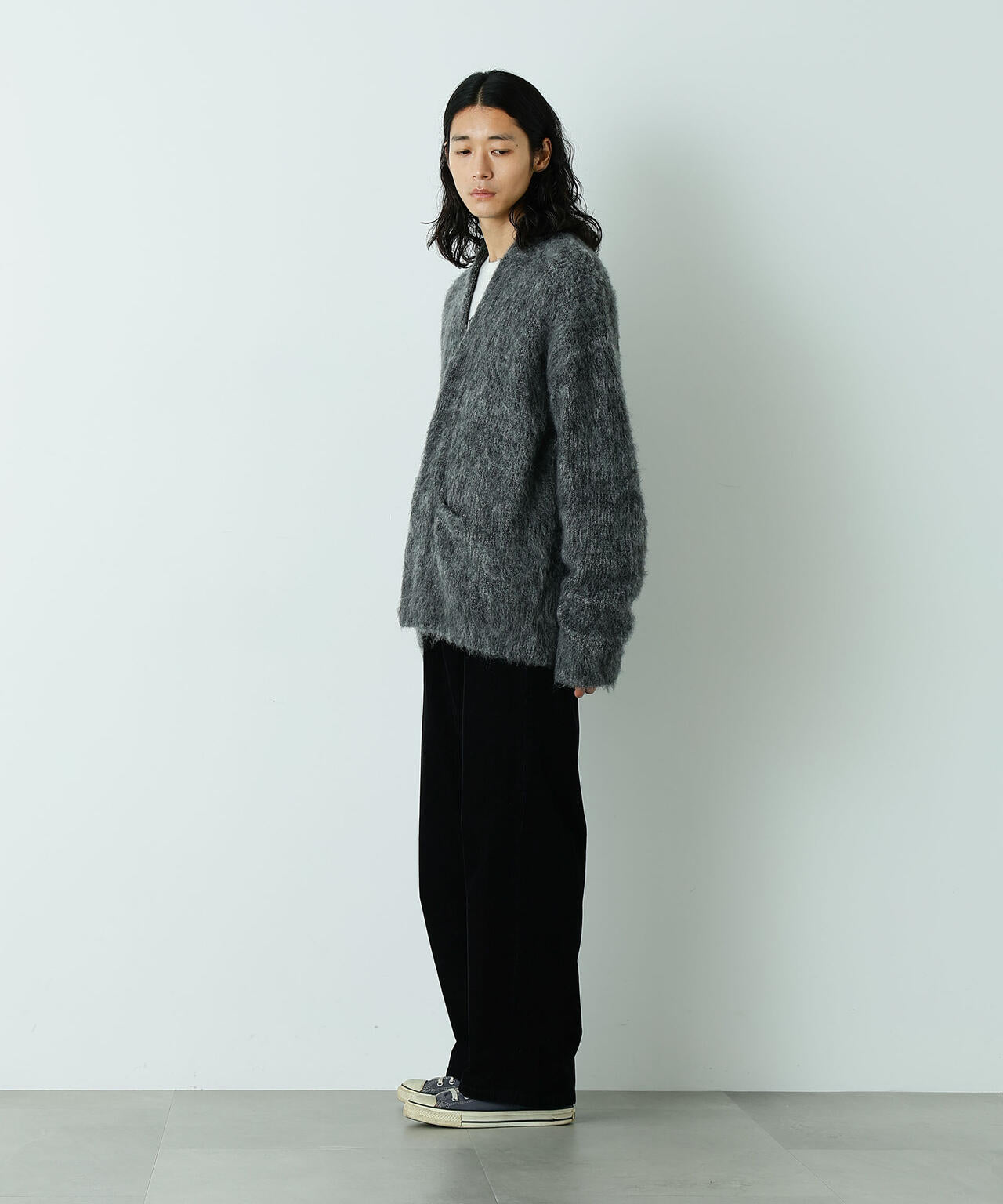 ｢HOTEL PALACE｣ フライフロントミックスシャギーカーディガン