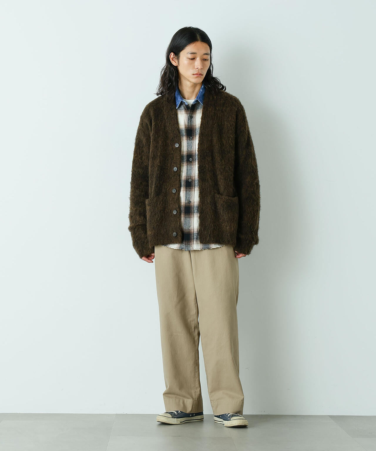 ｢HOTEL PALACE｣ フライフロントミックスシャギーカーディガン