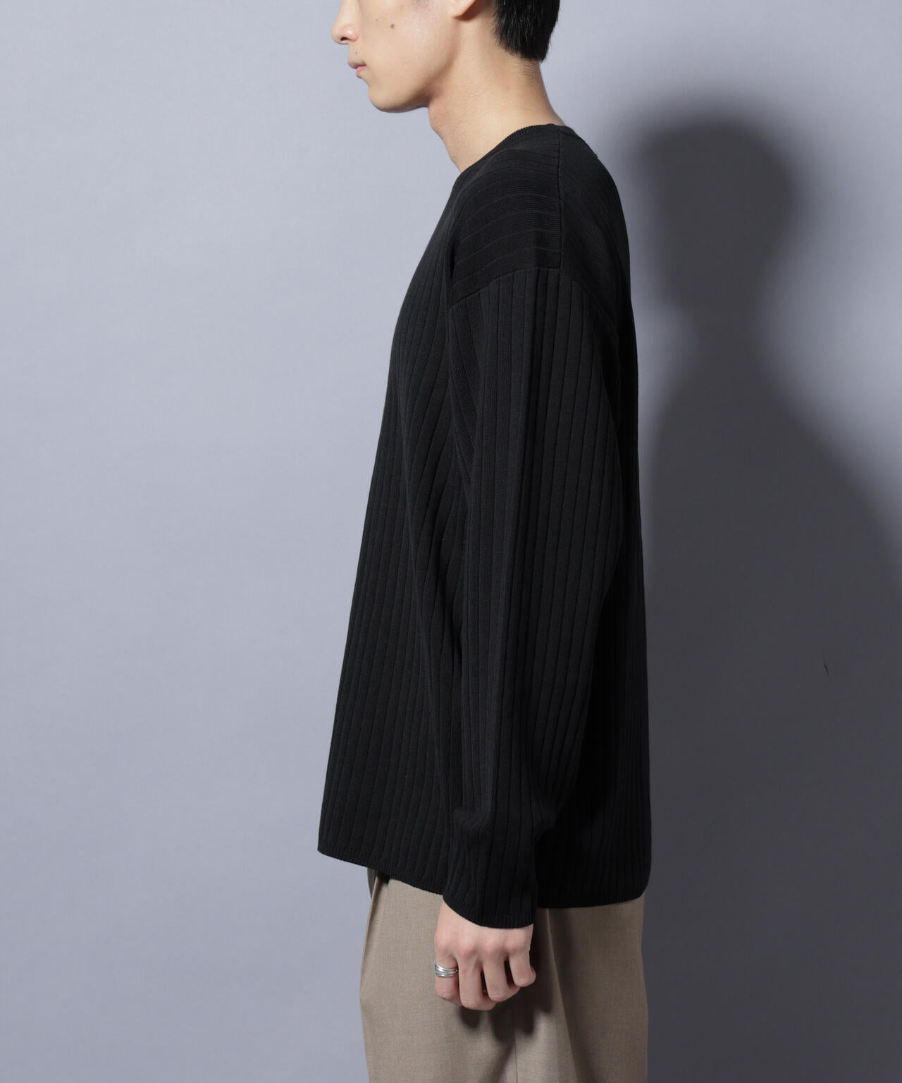 CICA&UVカット リブニットクルーネック