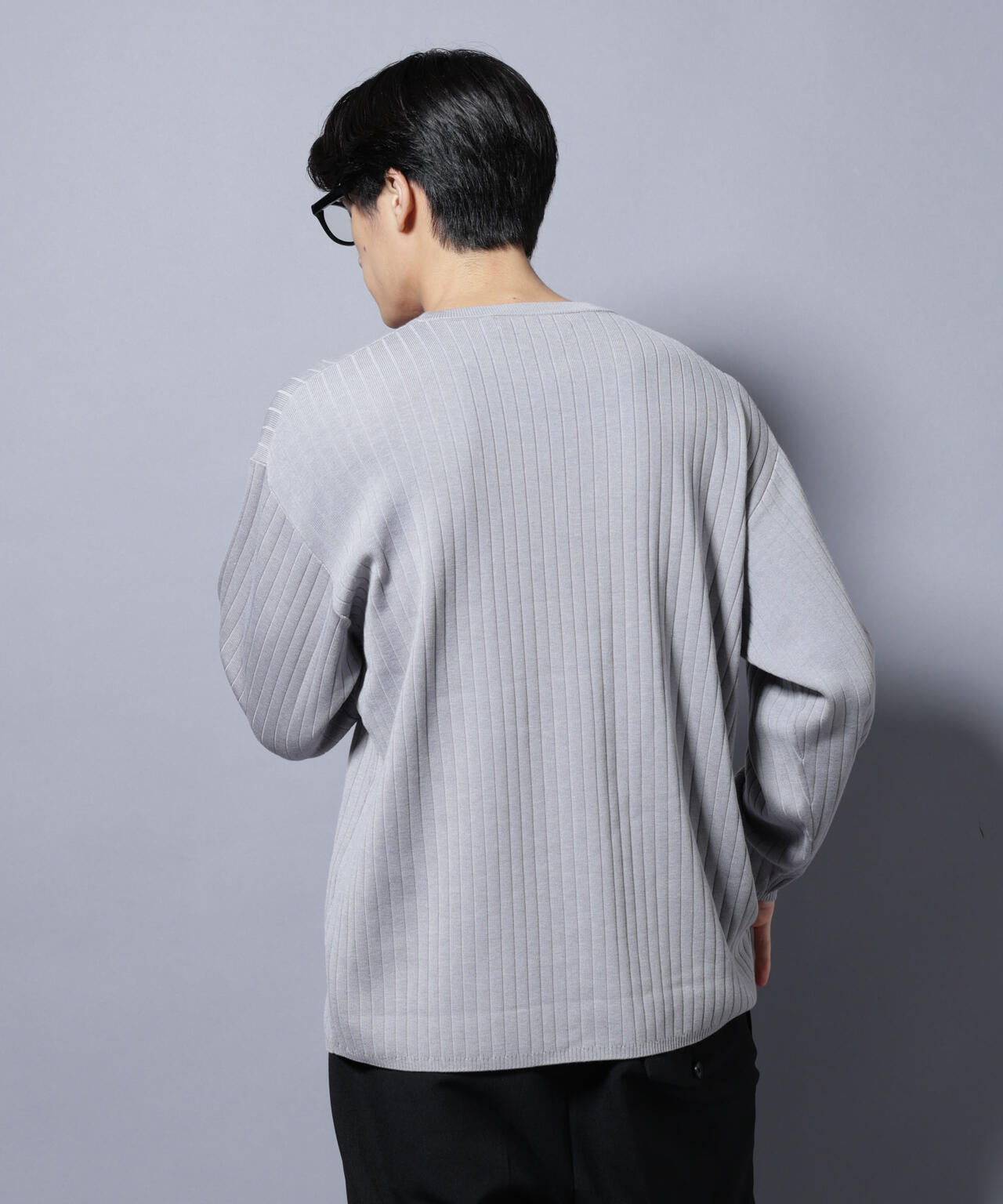 CICA&UVカット リブニットクルーネック