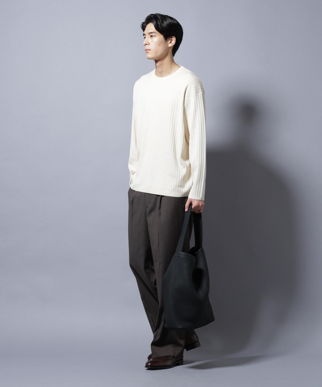 CICA&UVカット リブニットクルーネック