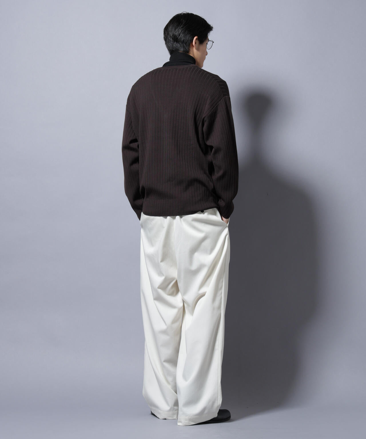 CICA&UVカット リブニットVネック