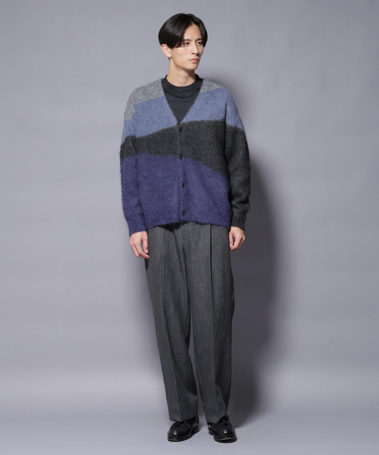 ｢COFIL｣ SCIARADA モヘヤ混 ランドスケープニットカーディガン