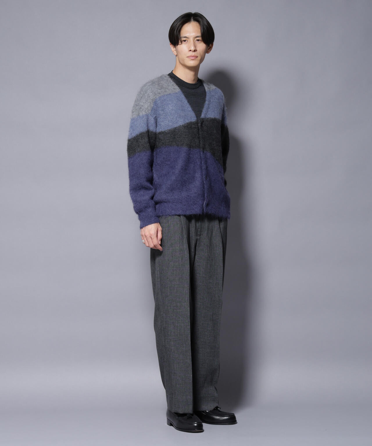 ｢COFIL｣ SCIARADA モヘヤ混 ランドスケープニットカーディガン